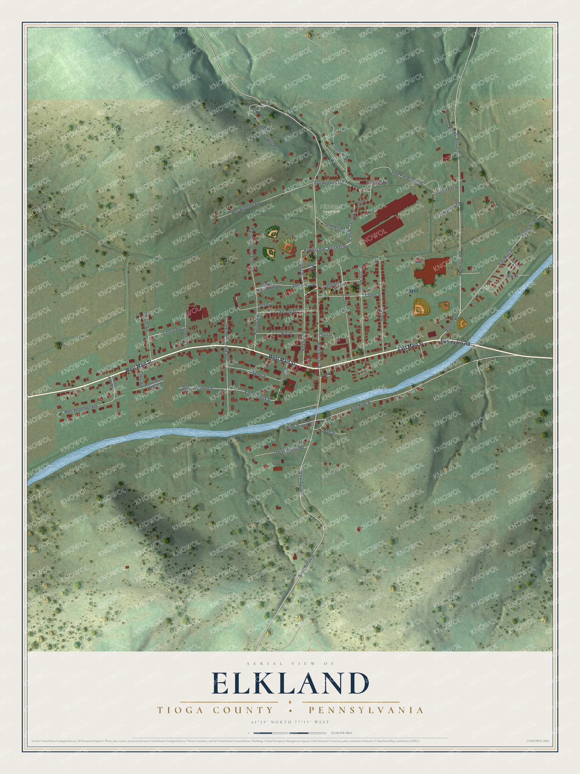 Watermarked full-map preview of Elkland, Pennsylvania