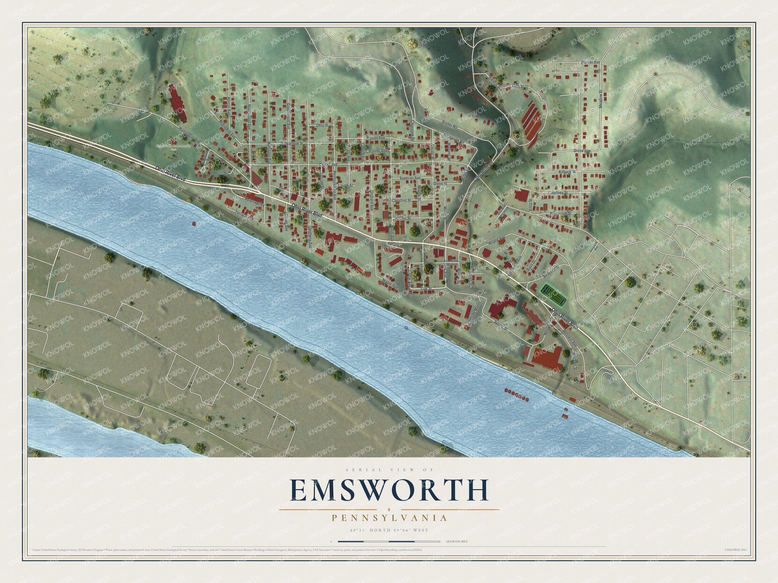 Watermarked full-map preview of Emsworth, Pennsylvania