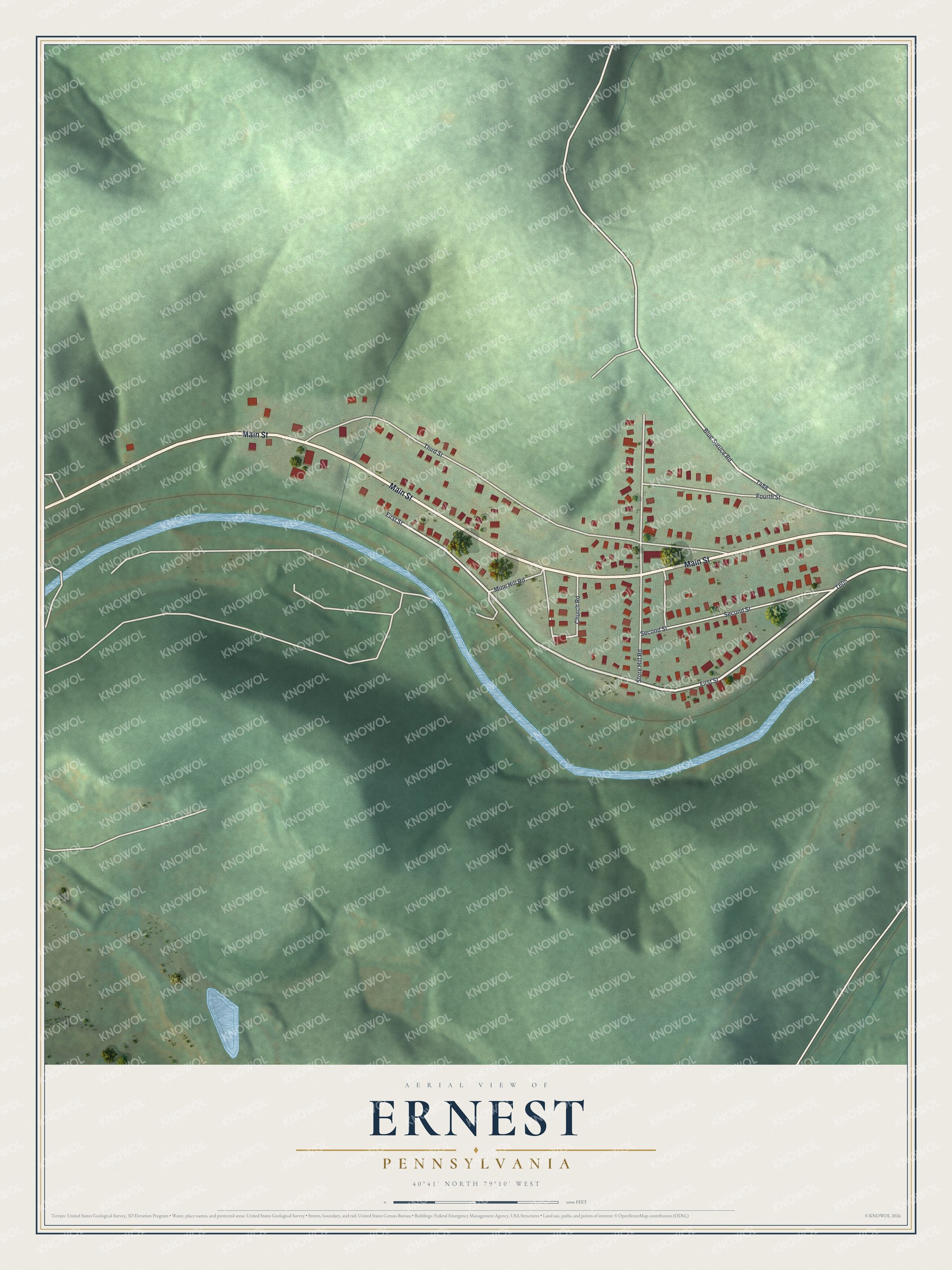 Watermarked full-map preview of Ernest, Pennsylvania