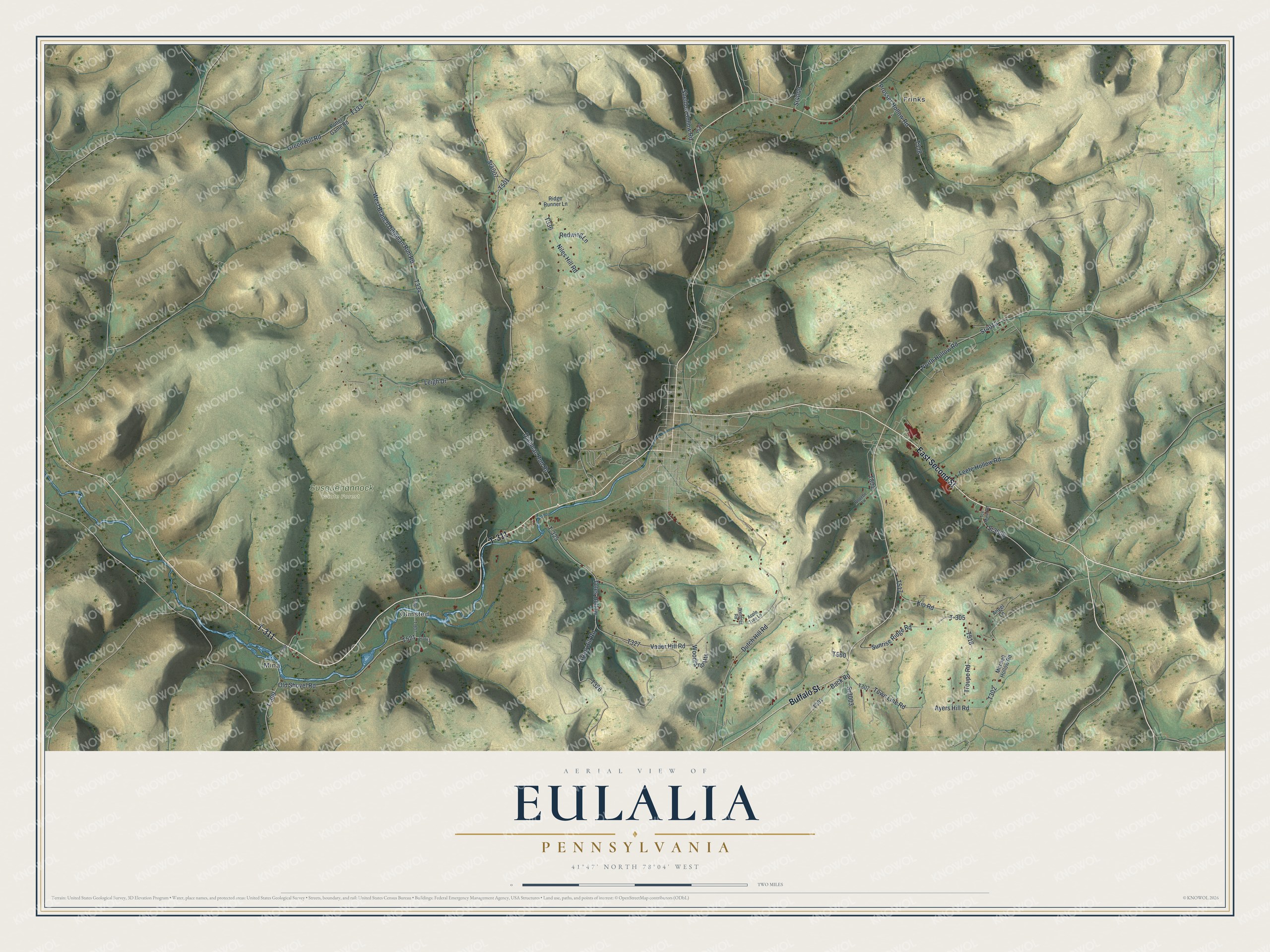 Watermarked full-map preview of Eulalia, Pennsylvania