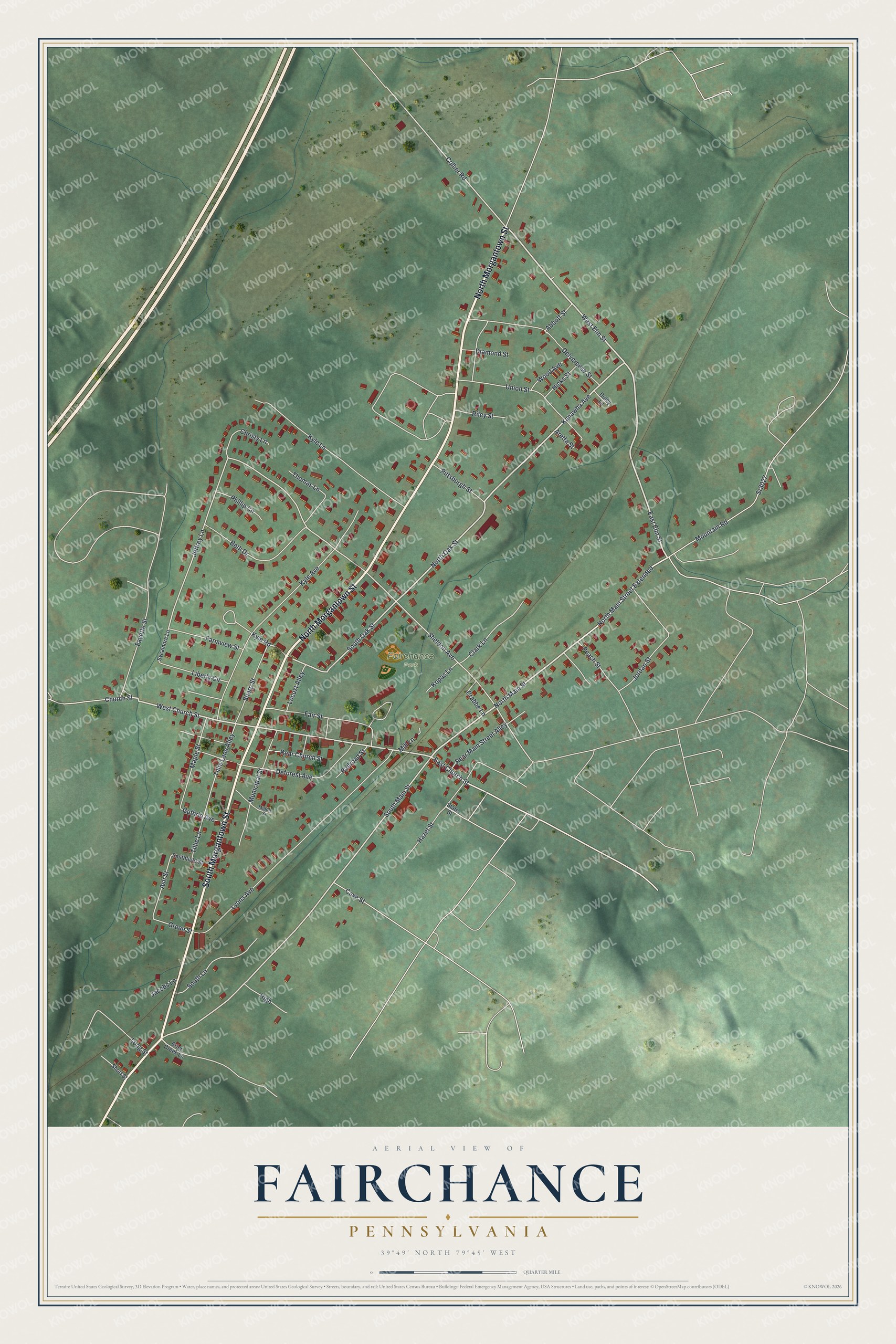 Watermarked full-map preview of Fairchance, Pennsylvania