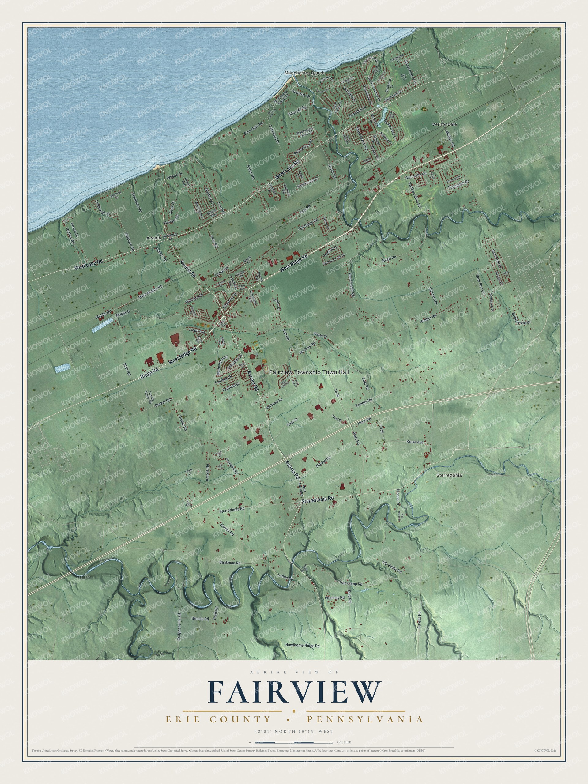 Watermarked full-map preview of Fairview, Pennsylvania