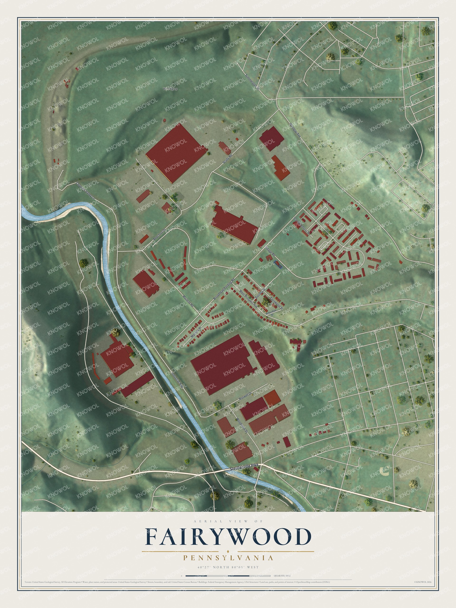 Watermarked full-map preview of Fairywood, Pennsylvania