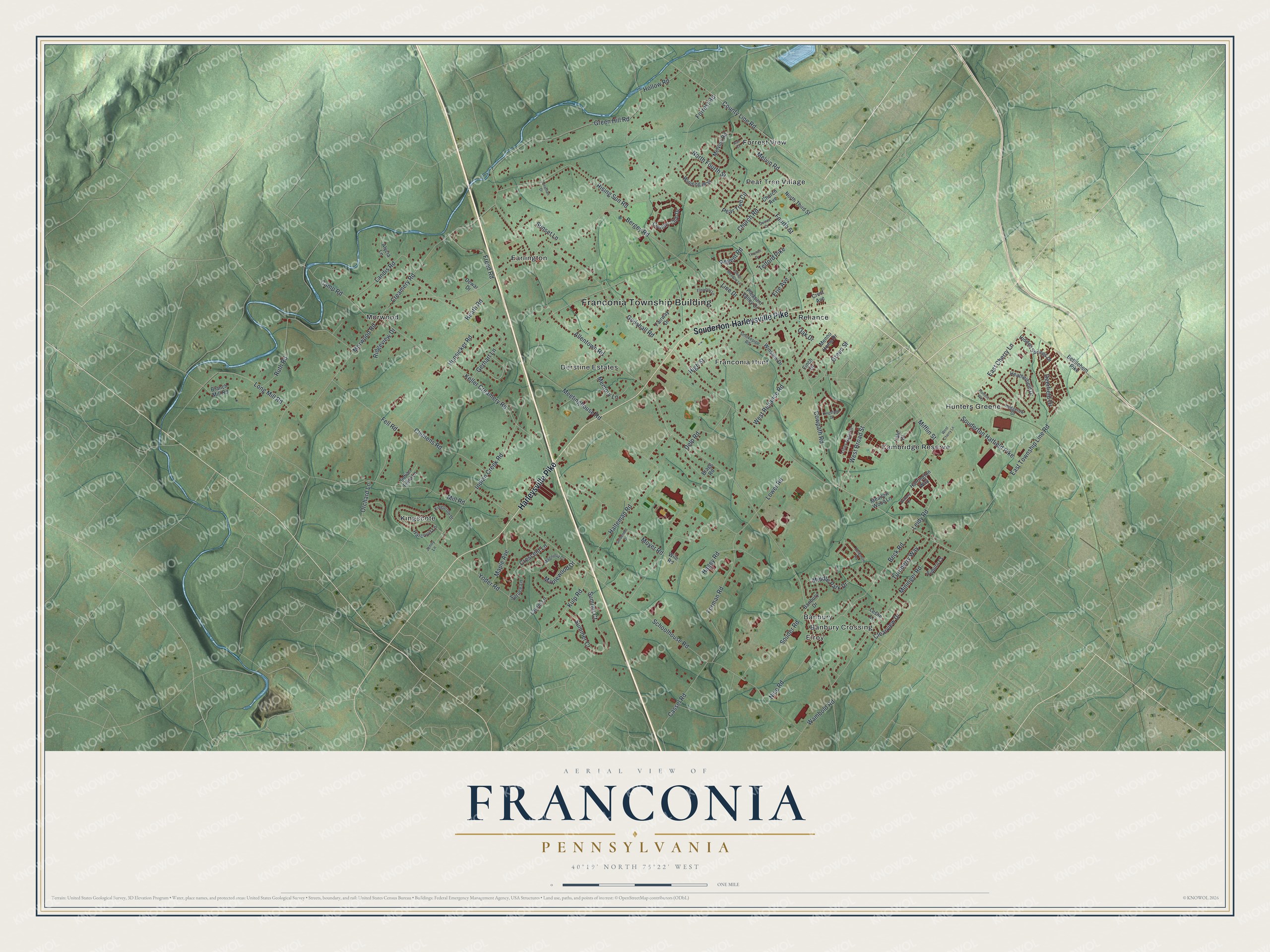 Watermarked full-map preview of Franconia, Pennsylvania