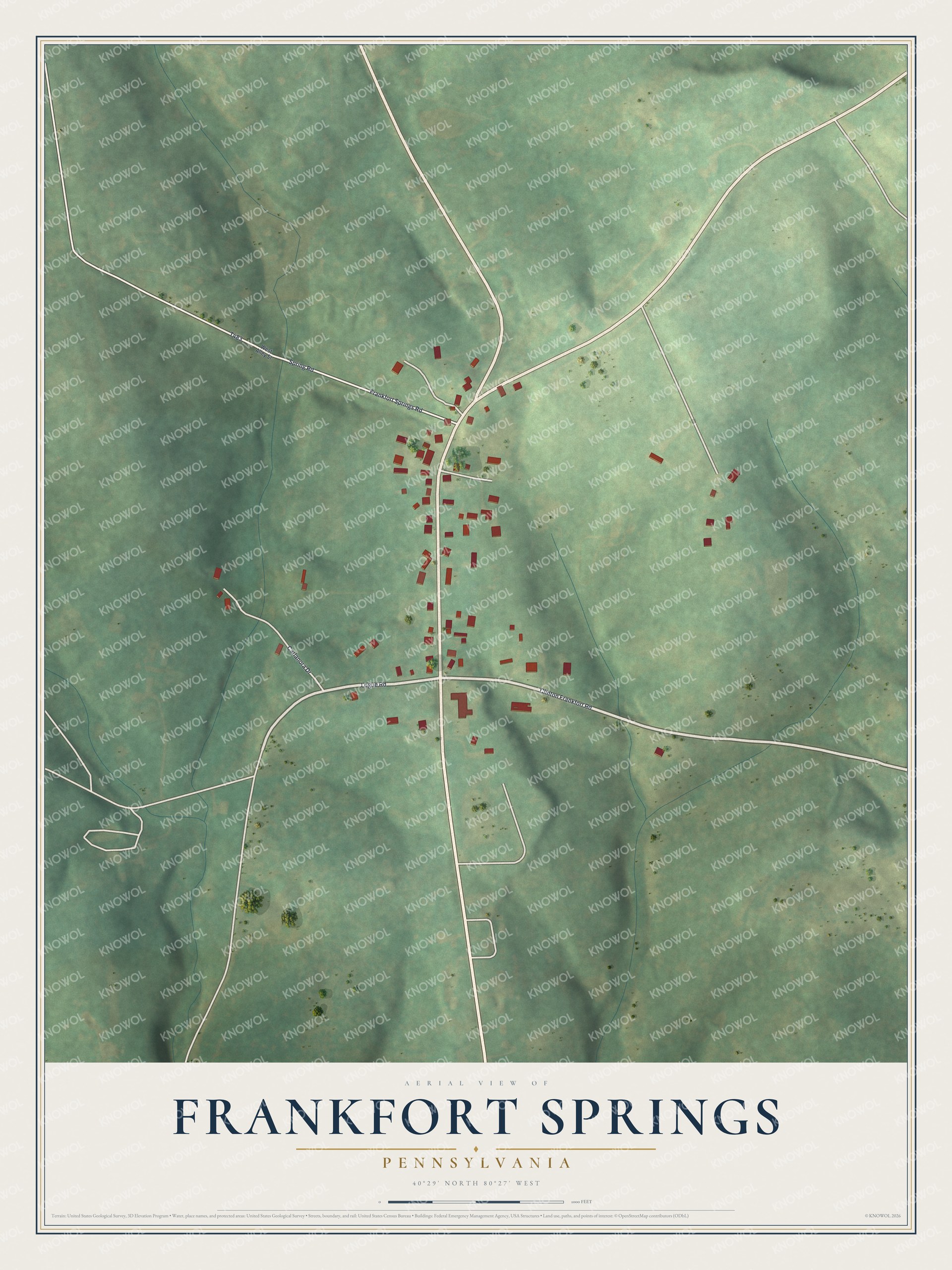 Watermarked full-map preview of Frankfort Springs, Pennsylvania