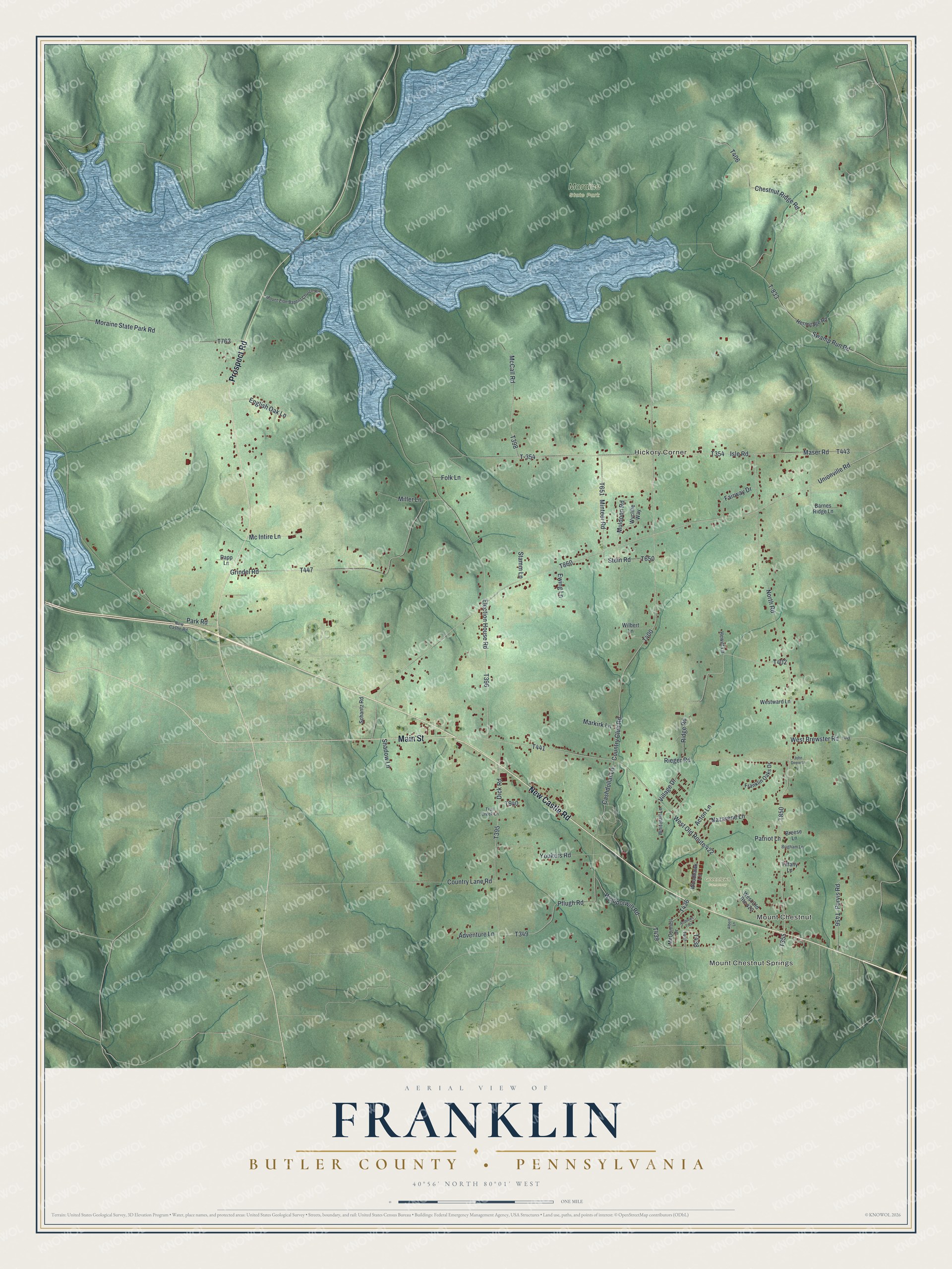 Watermarked full-map preview of Franklin, Pennsylvania