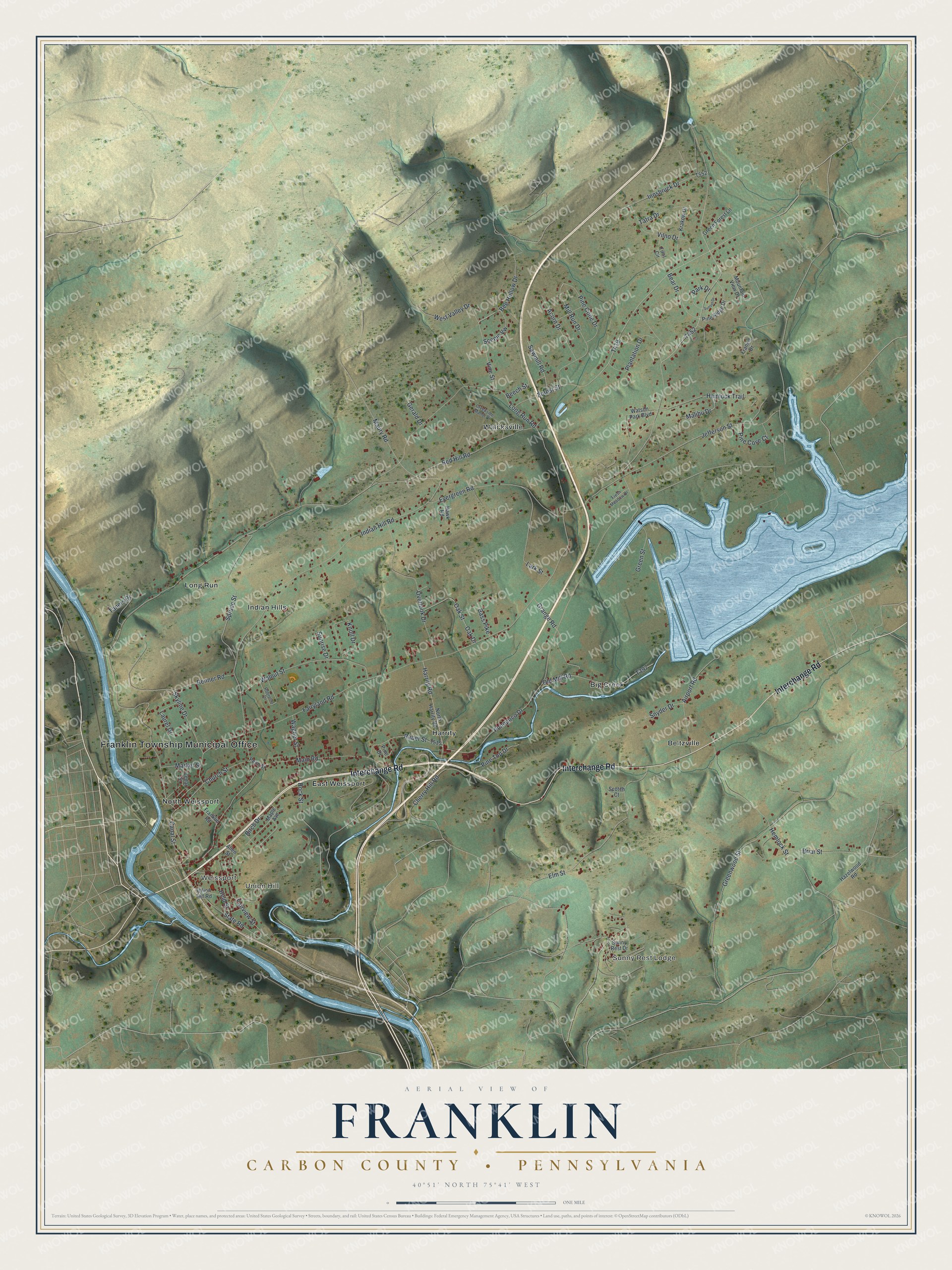 Watermarked full-map preview of Franklin, Pennsylvania