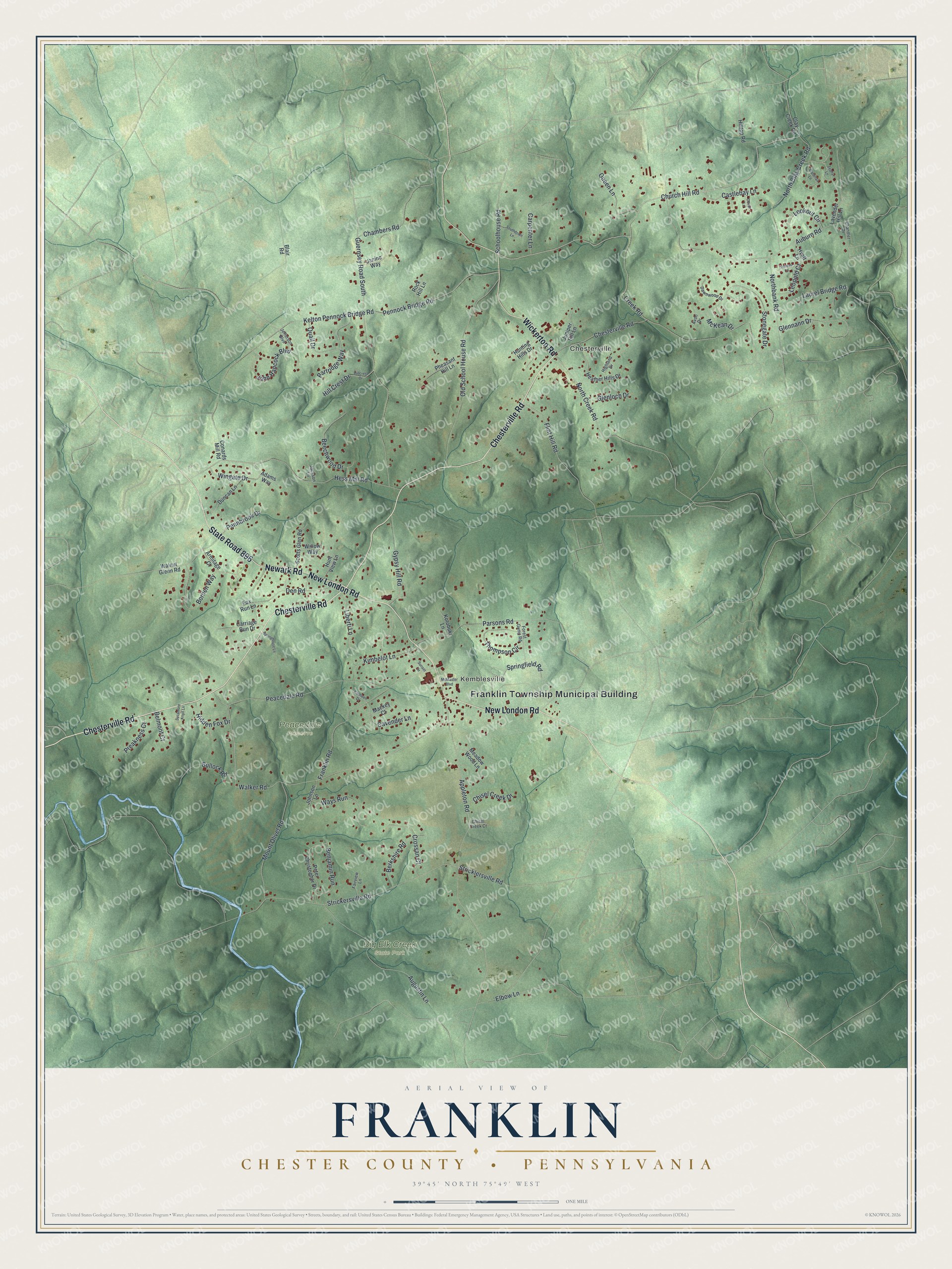 Watermarked full-map preview of Franklin, Pennsylvania