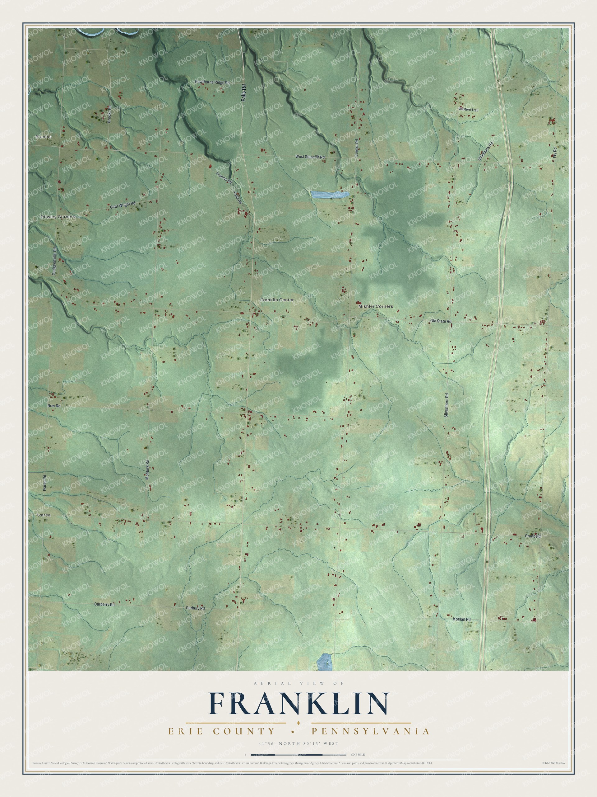 Watermarked full-map preview of Franklin, Pennsylvania