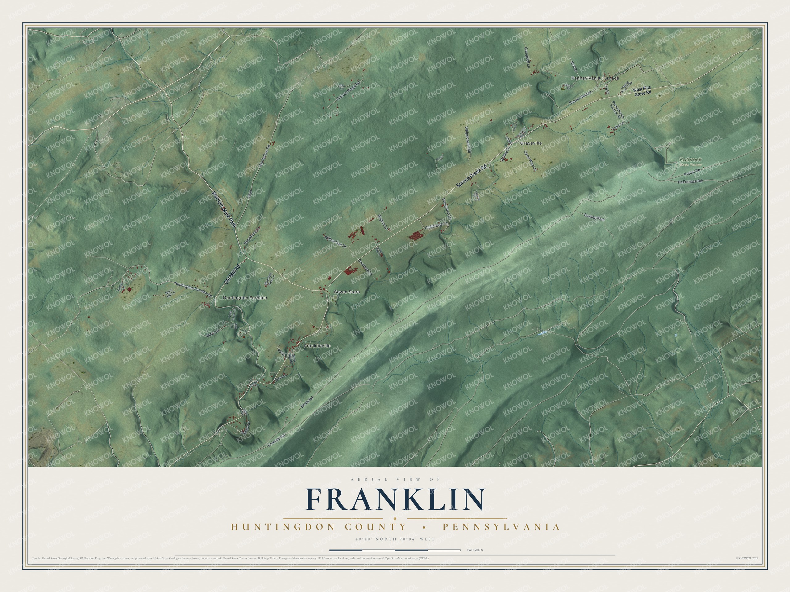 Watermarked full-map preview of Franklin, Pennsylvania