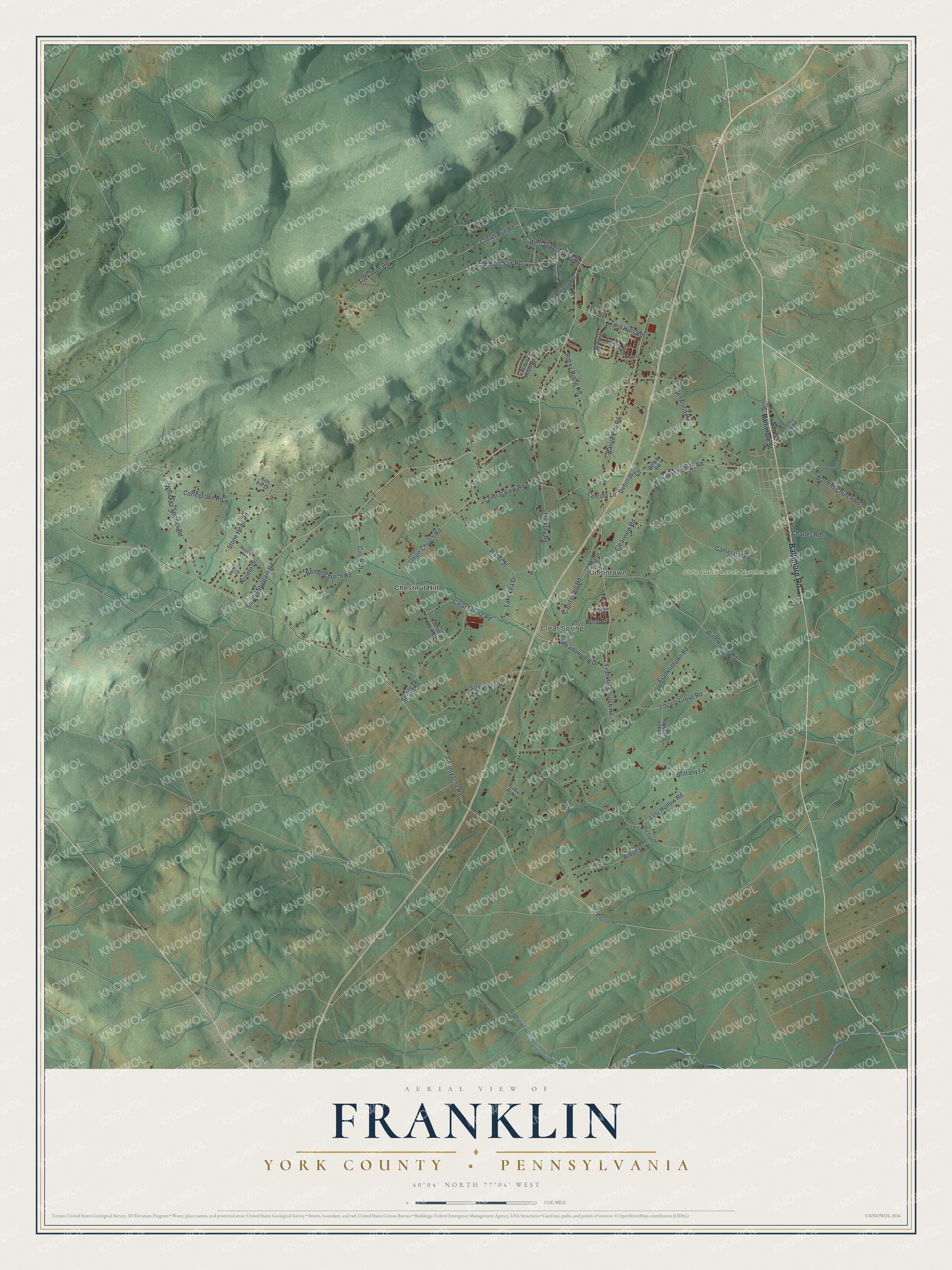 Watermarked full-map preview of Franklin, Pennsylvania