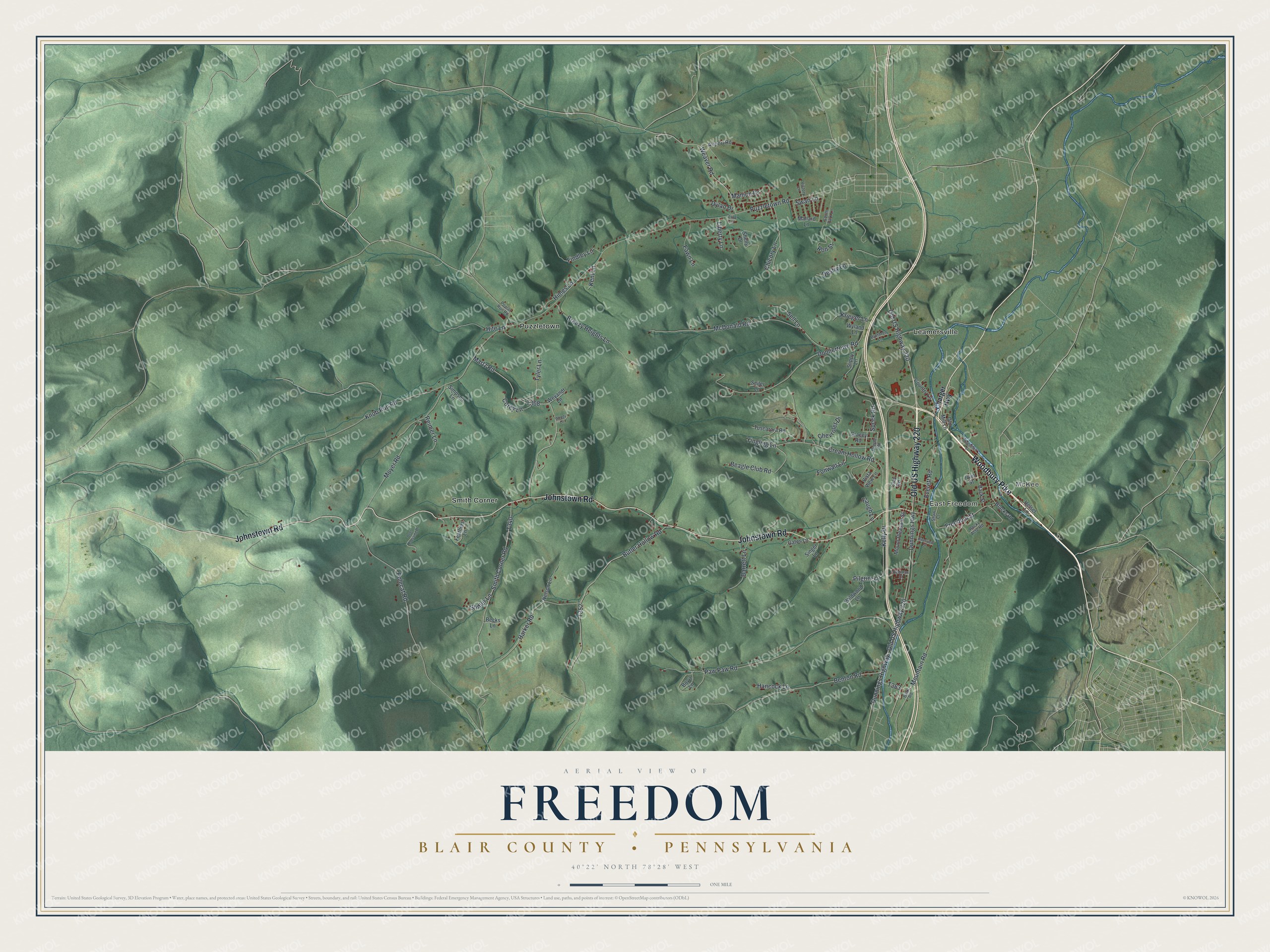 Watermarked full-map preview of Freedom, Pennsylvania
