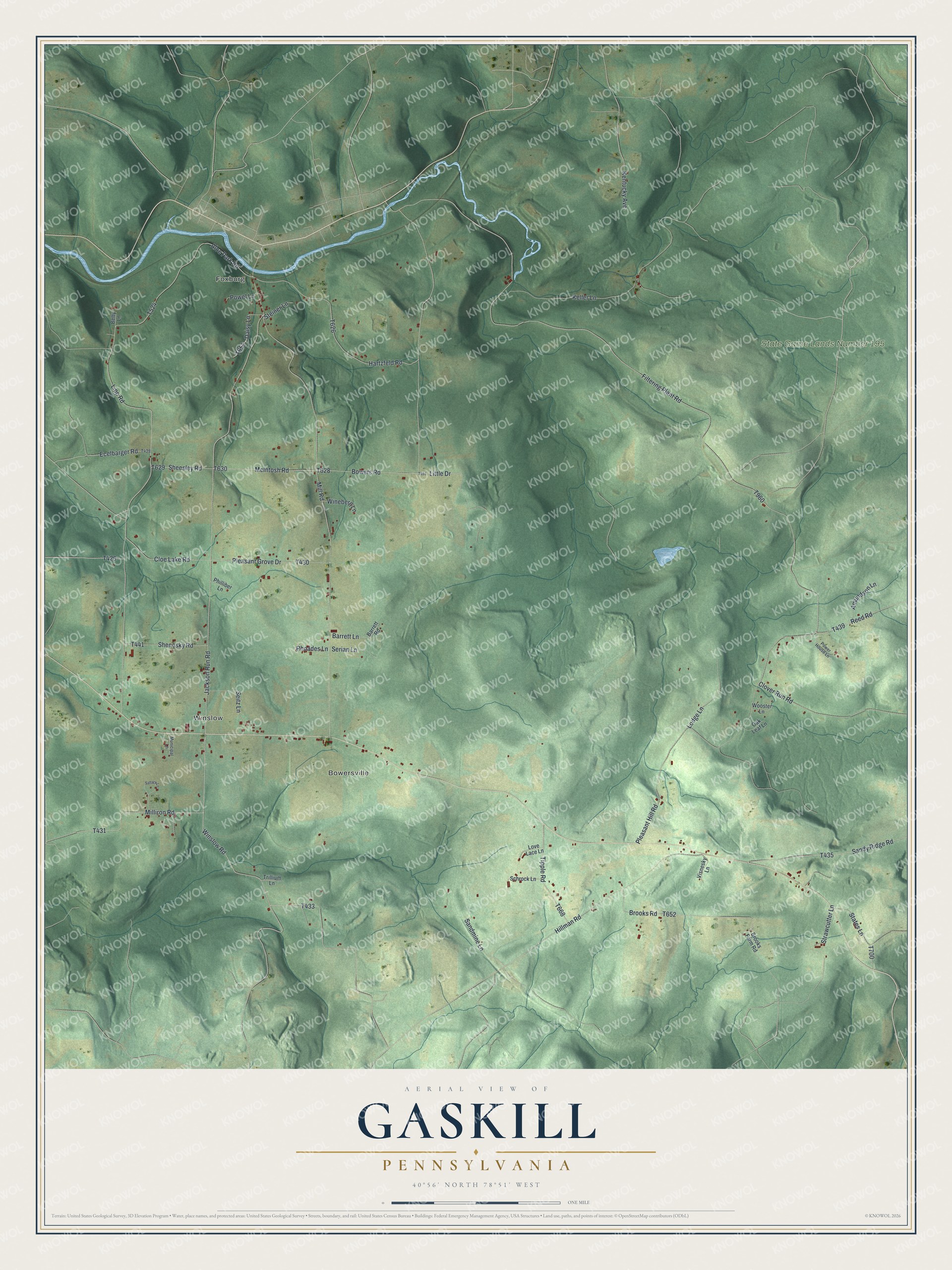 Watermarked full-map preview of Gaskill, Pennsylvania