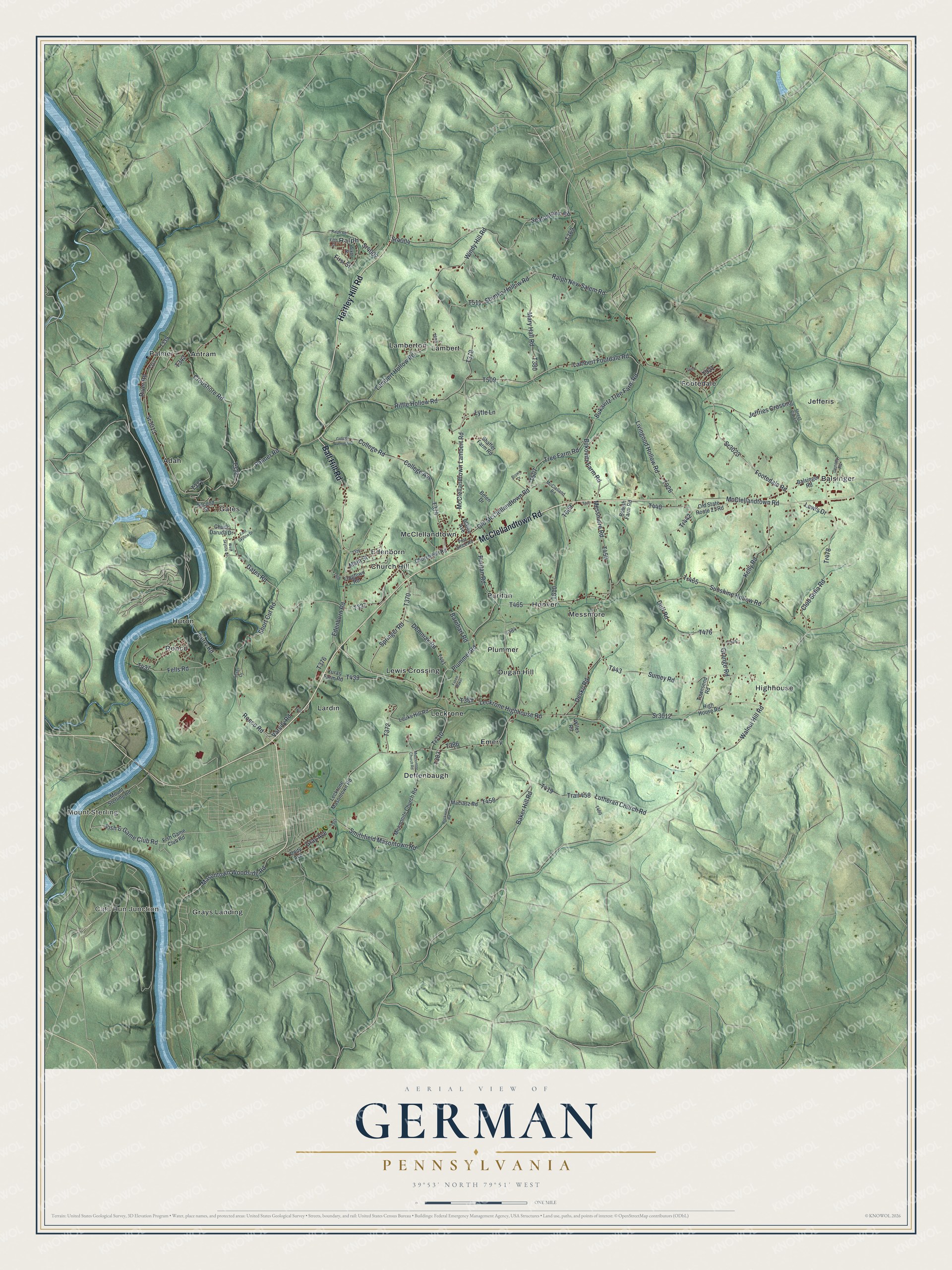 Watermarked full-map preview of German, Pennsylvania