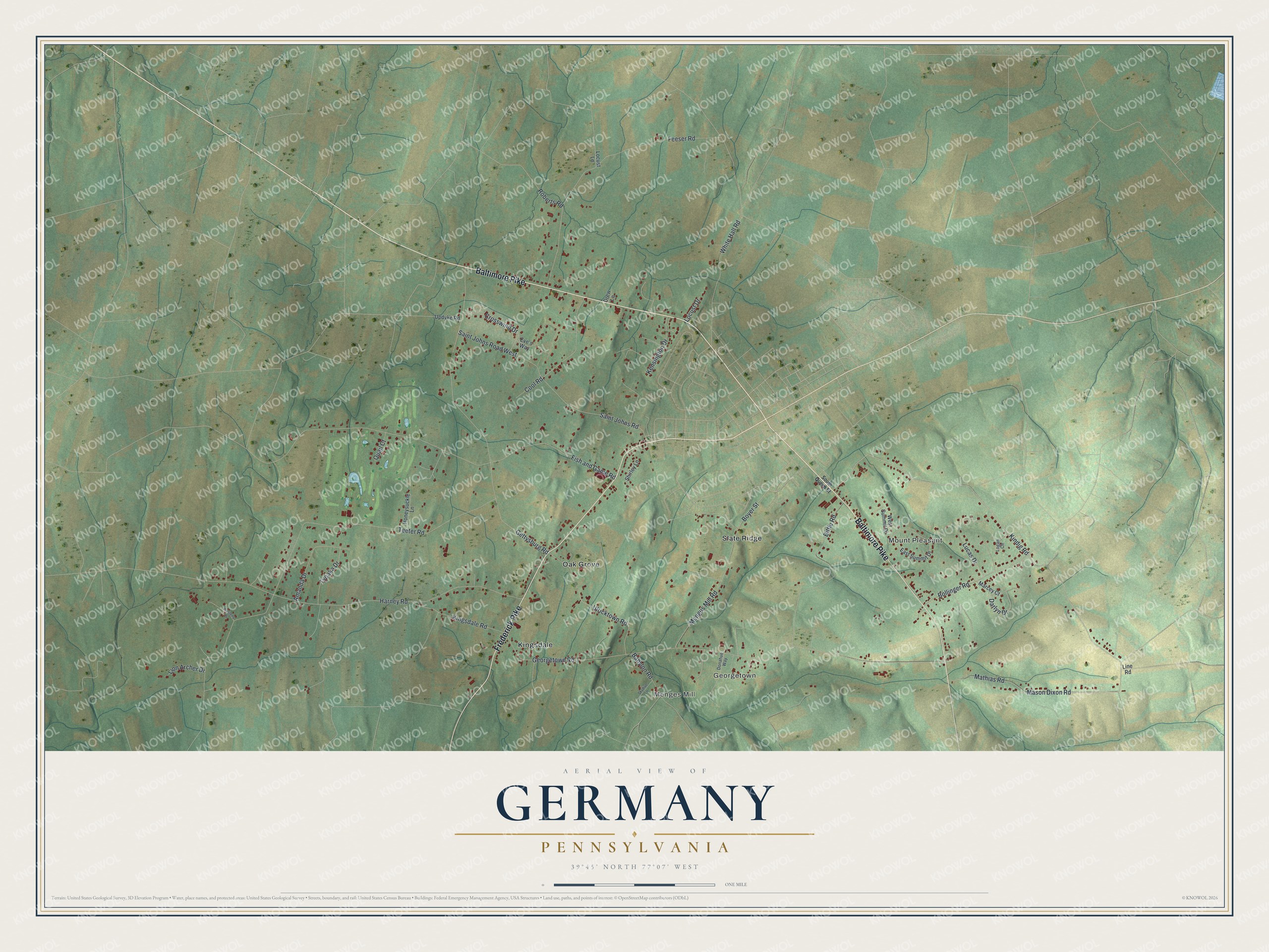 Watermarked full-map preview of Germany, Pennsylvania