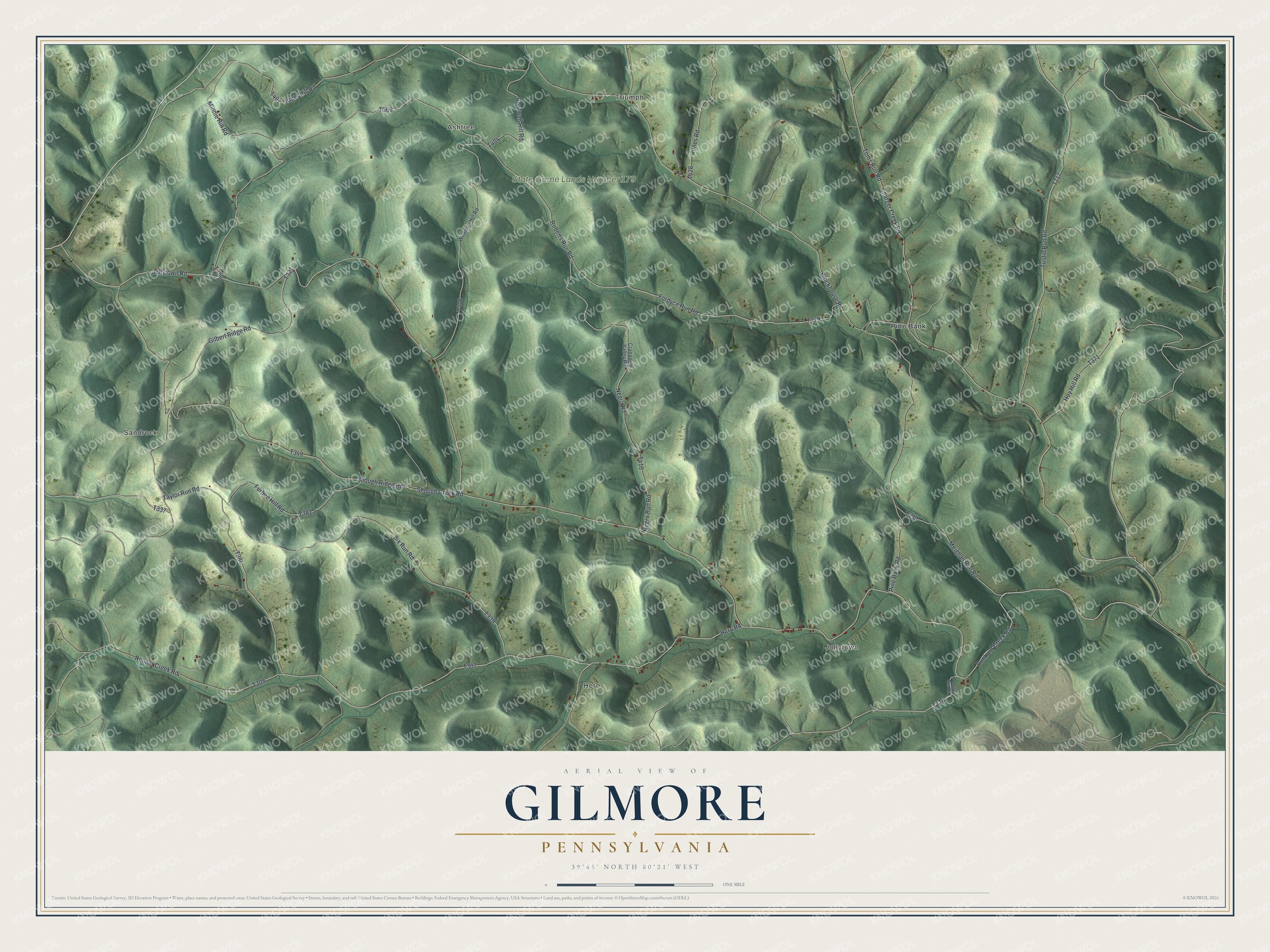 Watermarked full-map preview of Gilmore, Pennsylvania