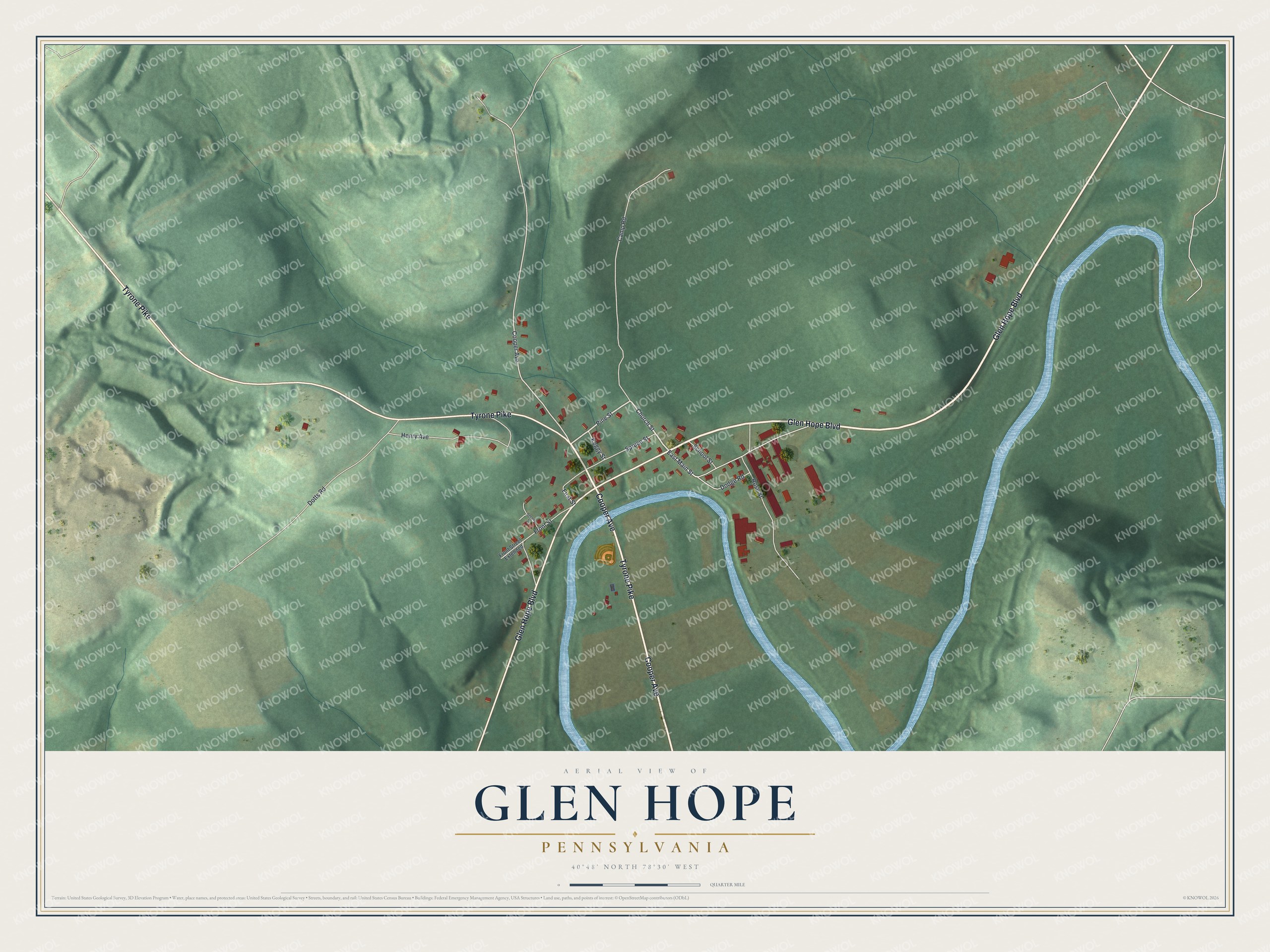 Watermarked full-map preview of Glen Hope, Pennsylvania