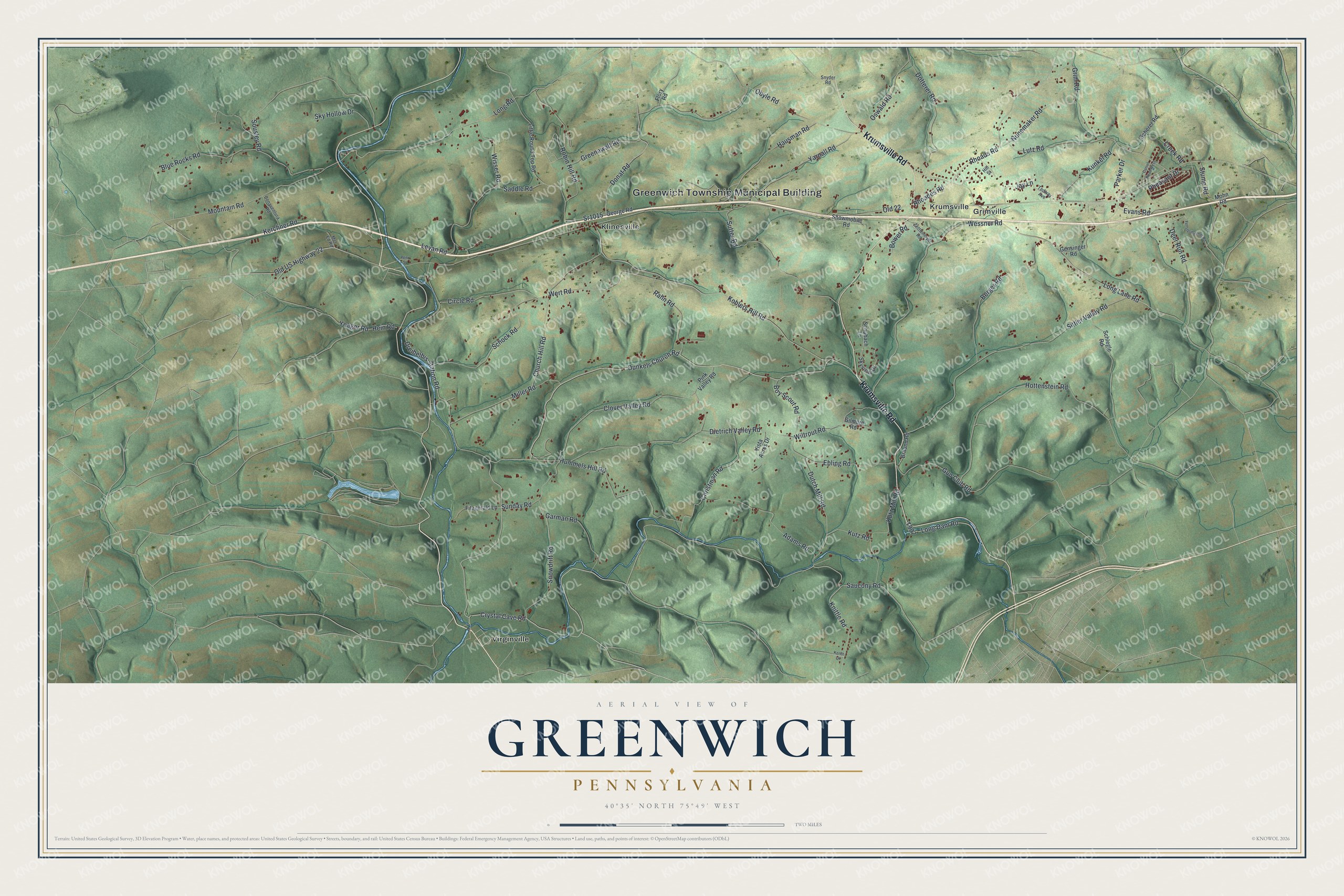 Watermarked full-map preview of Greenwich, Pennsylvania
