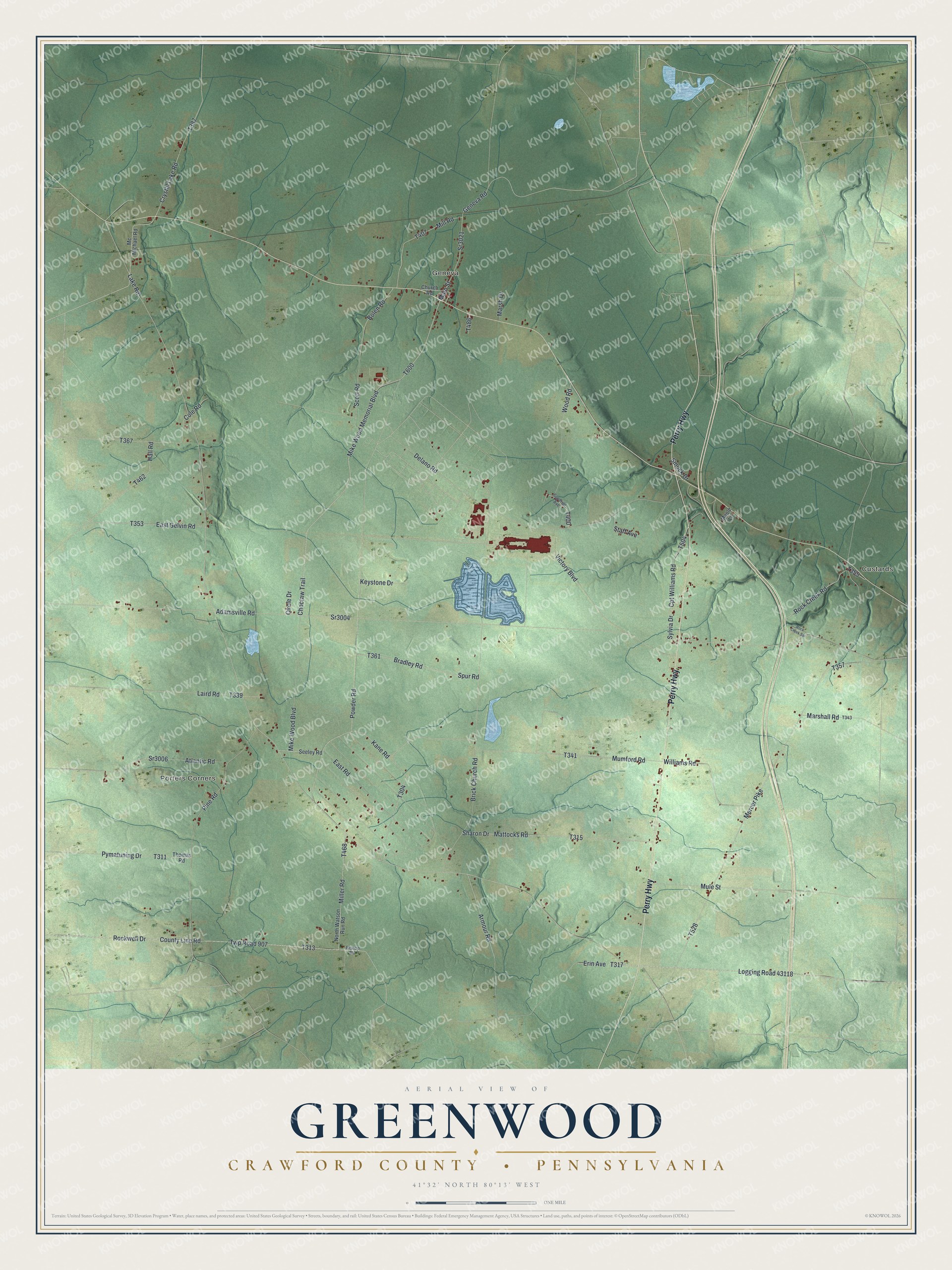 Watermarked full-map preview of Greenwood, Pennsylvania