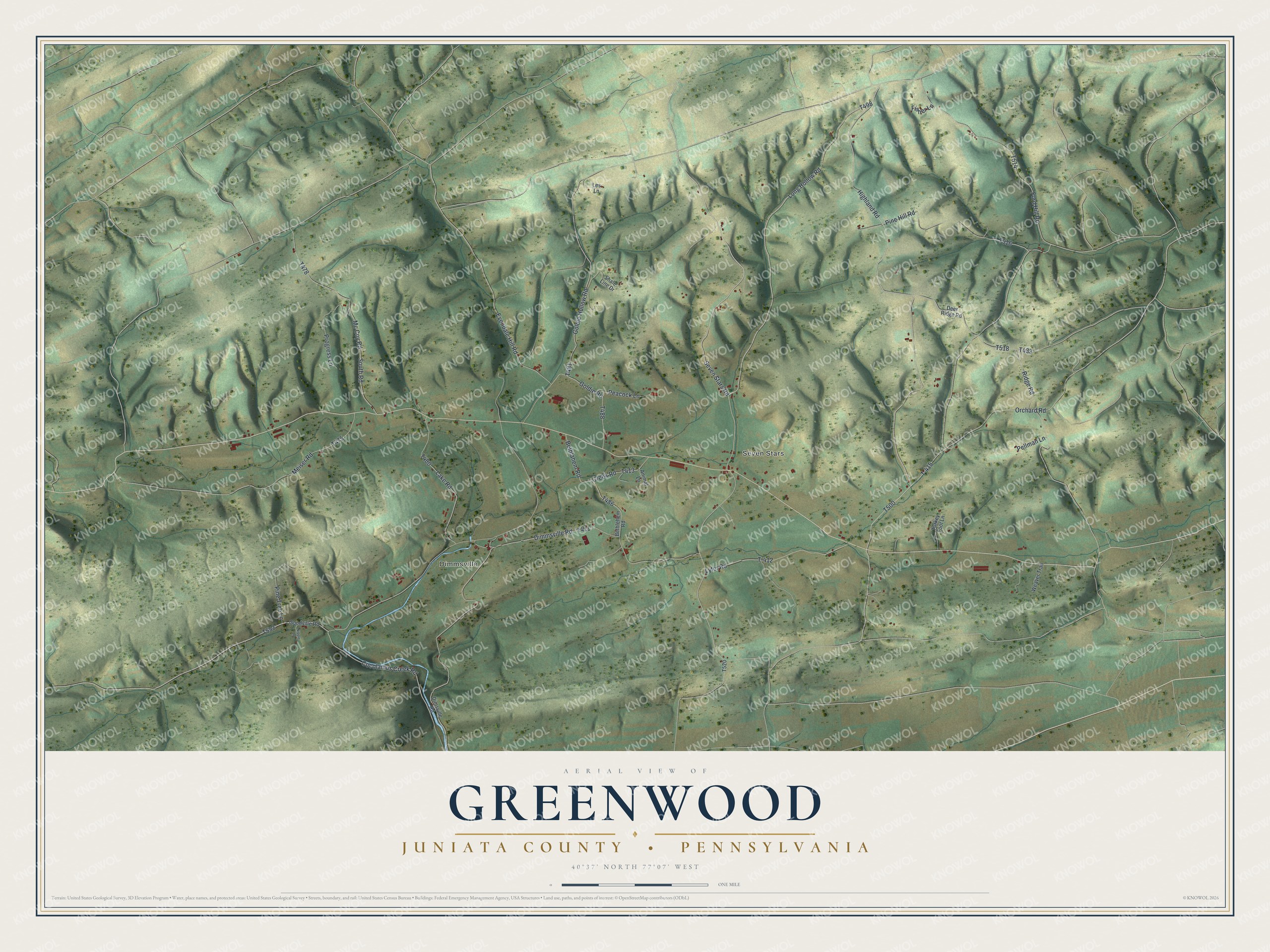 Watermarked full-map preview of Greenwood, Pennsylvania