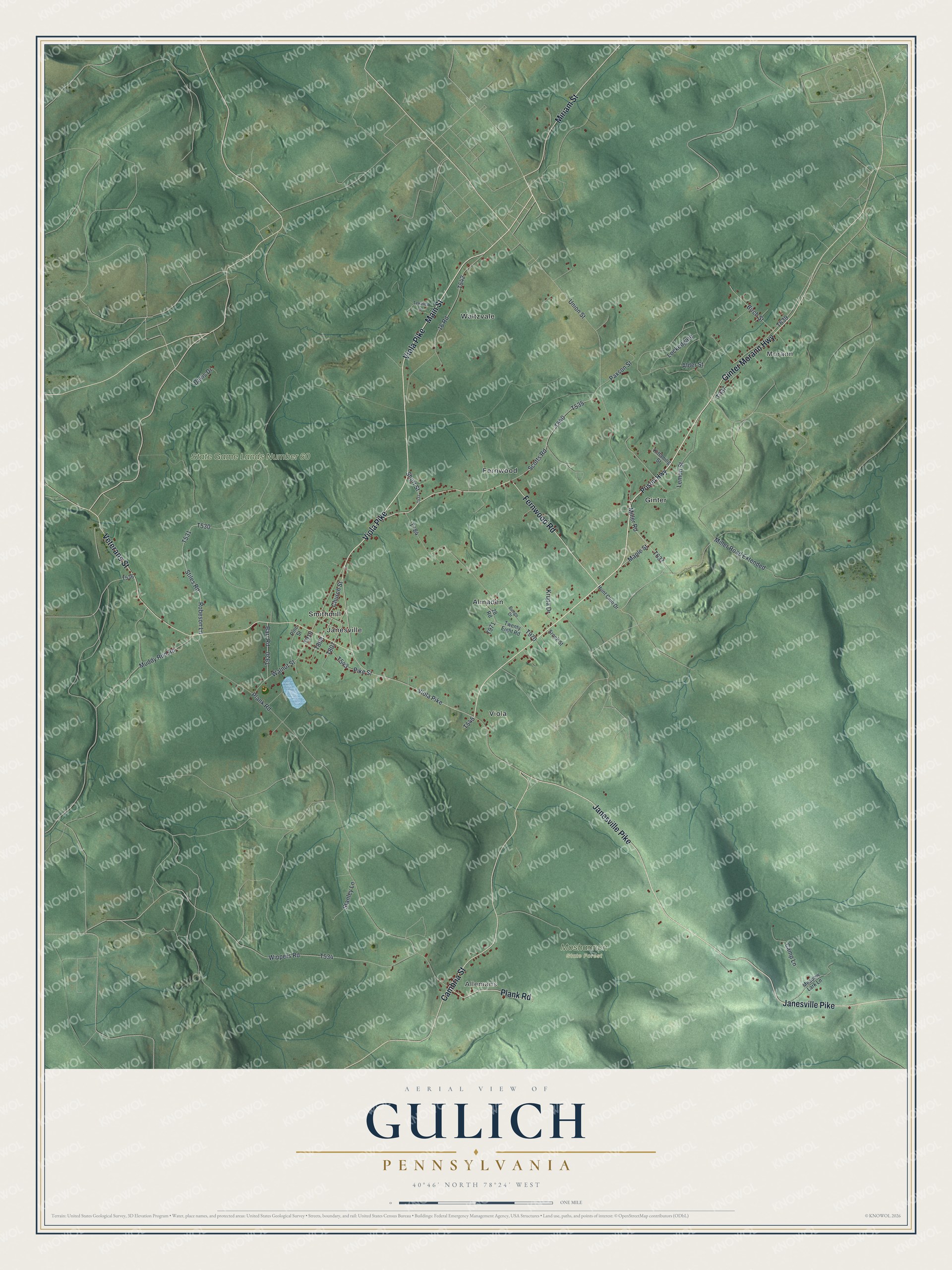 Watermarked full-map preview of Gulich, Pennsylvania
