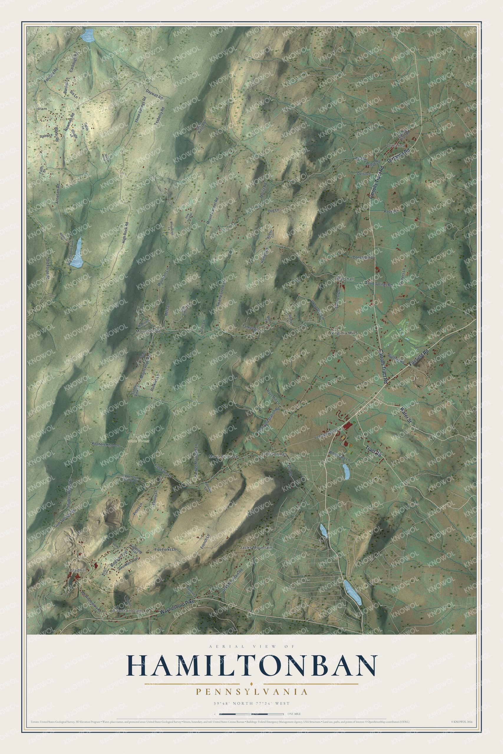 Watermarked full-map preview of Hamiltonban, Pennsylvania