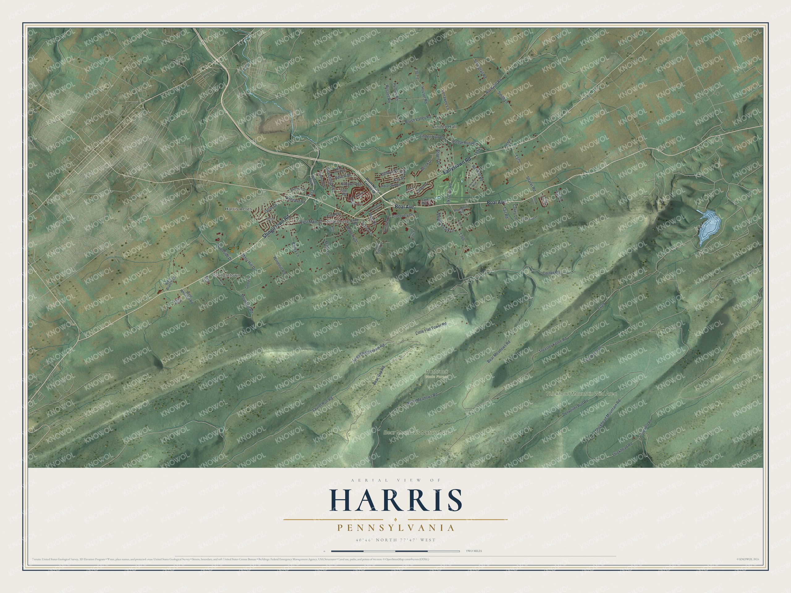 Watermarked full-map preview of Harris, Pennsylvania