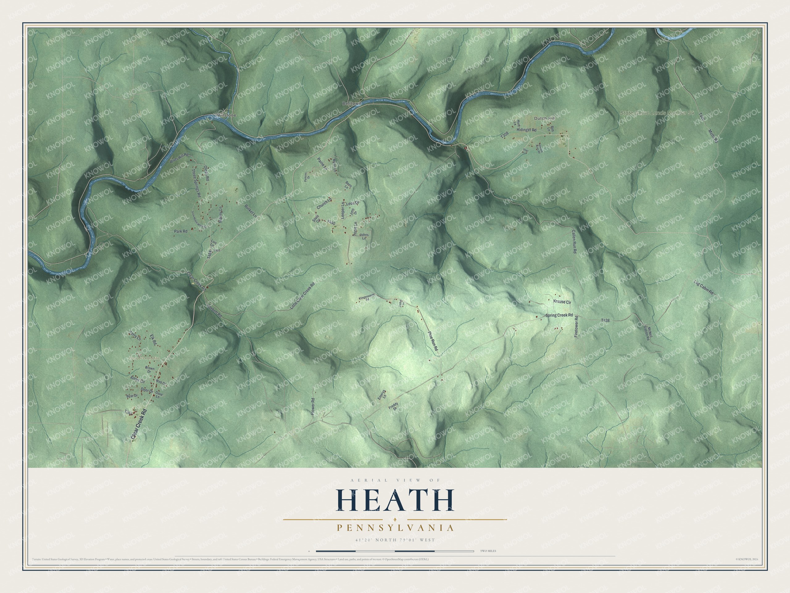 Watermarked full-map preview of Heath, Pennsylvania