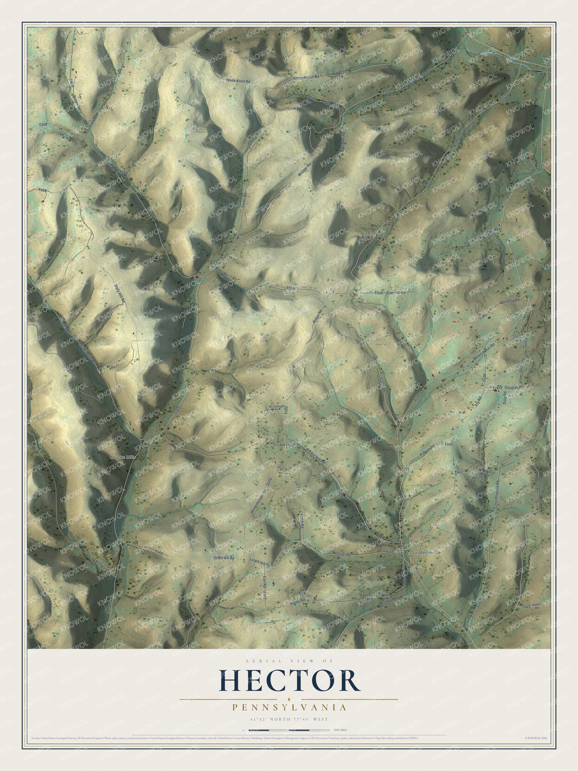 Watermarked full-map preview of Hector, Pennsylvania