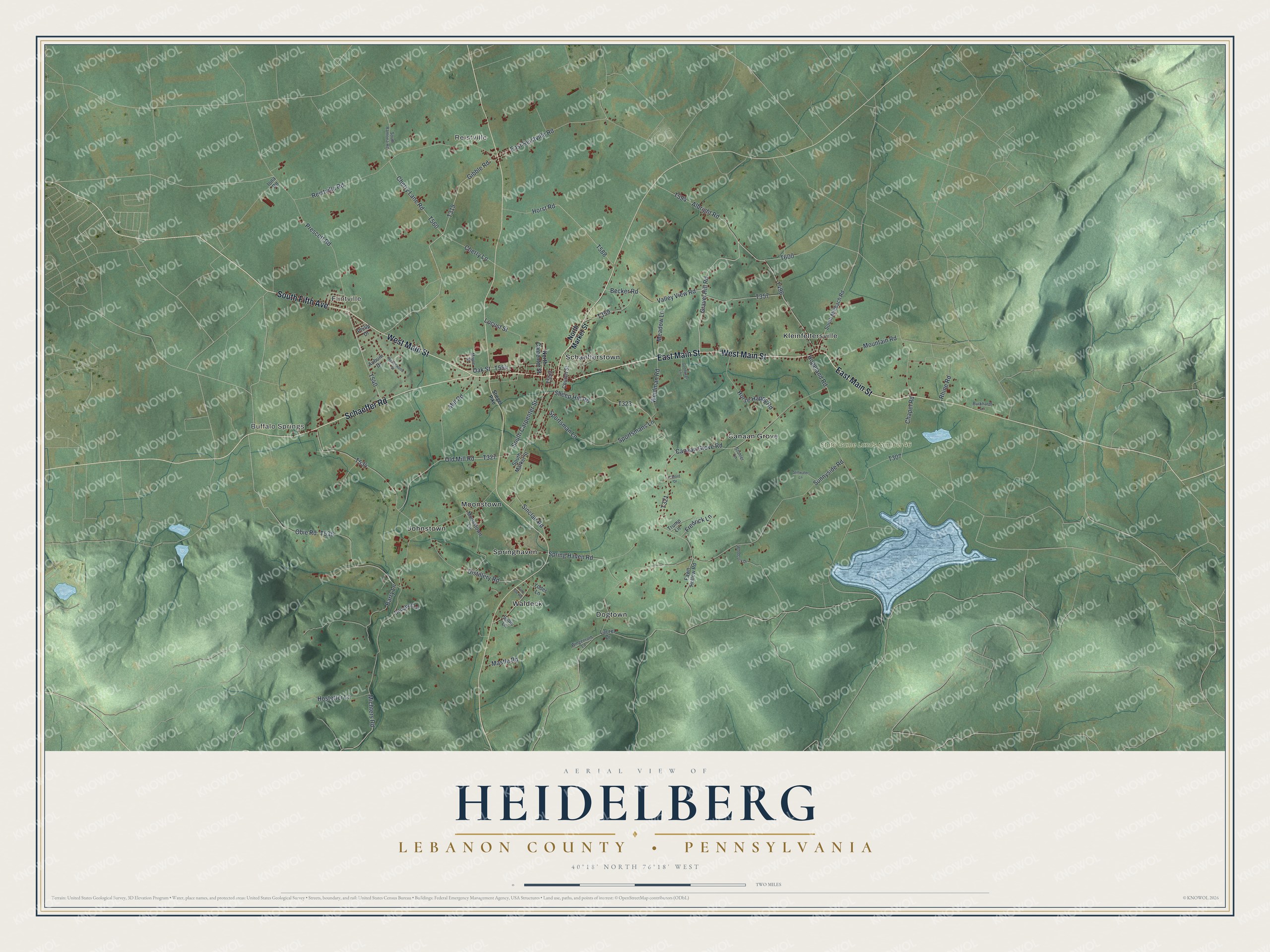 Watermarked full-map preview of Heidelberg, Pennsylvania