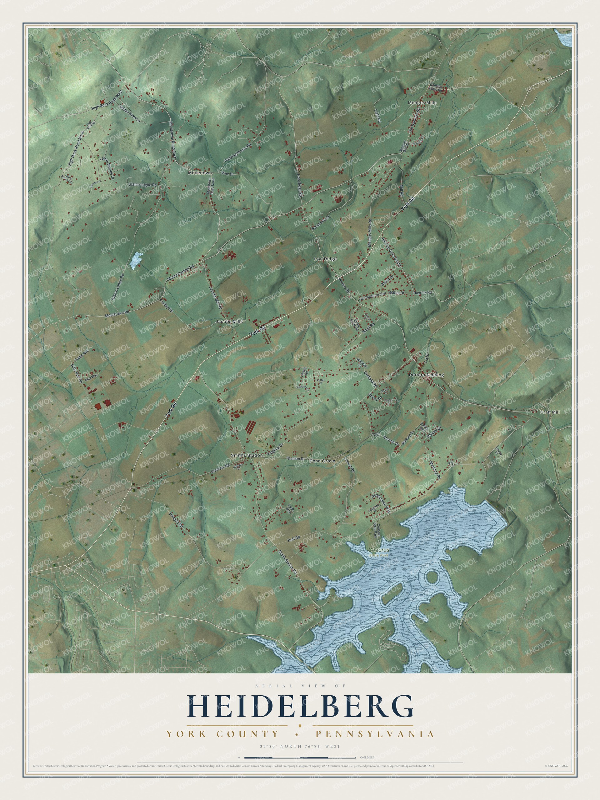 Watermarked full-map preview of Heidelberg, Pennsylvania