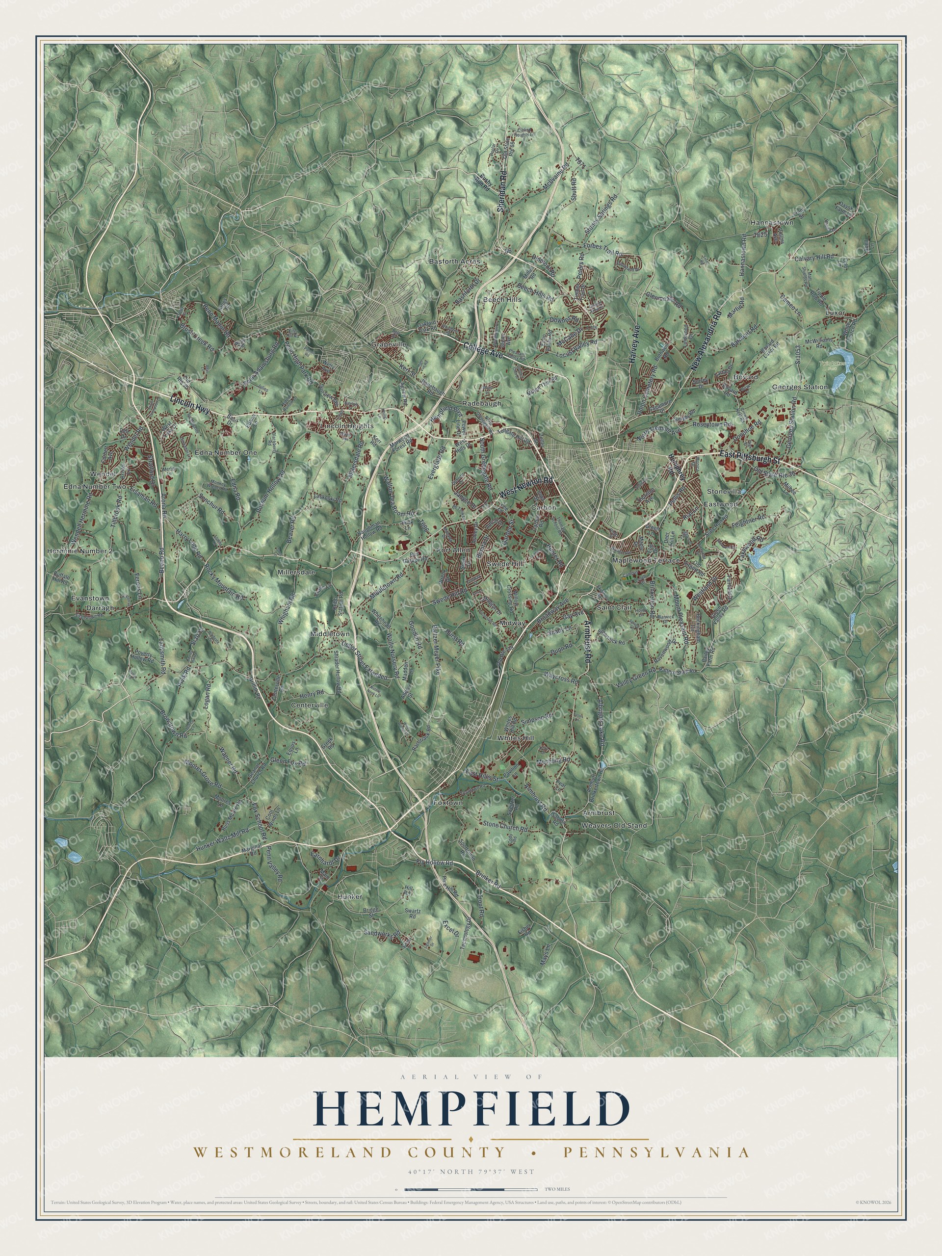 Watermarked full-map preview of Hempfield, Pennsylvania