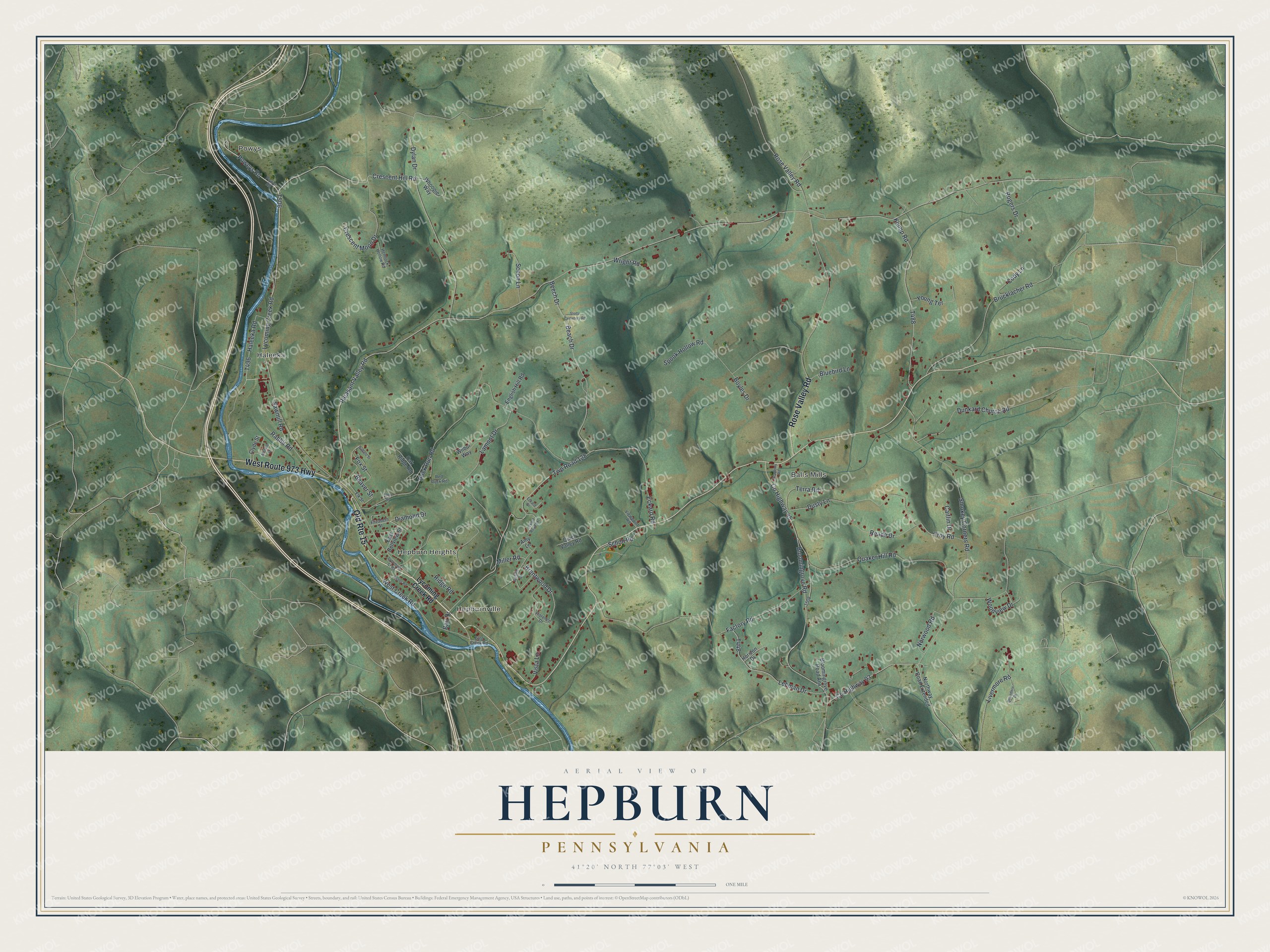 Watermarked full-map preview of Hepburn, Pennsylvania