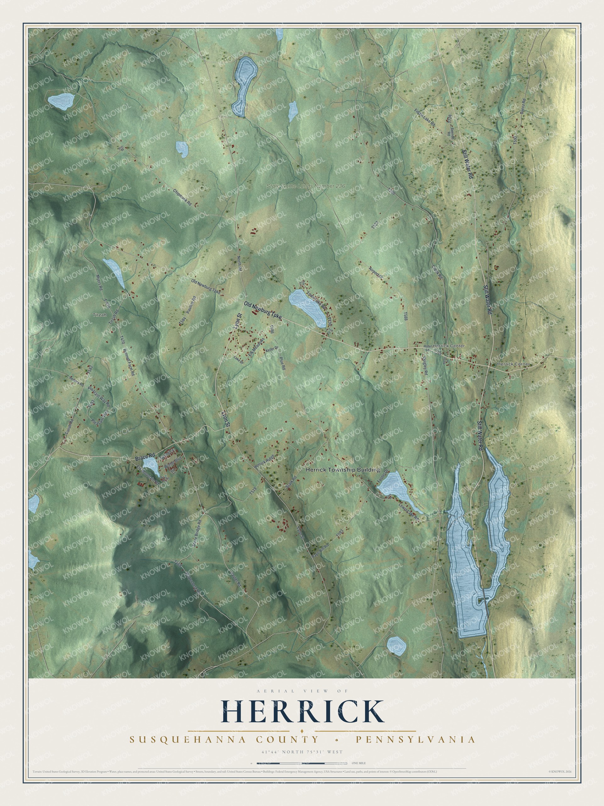 Watermarked full-map preview of Herrick, Pennsylvania