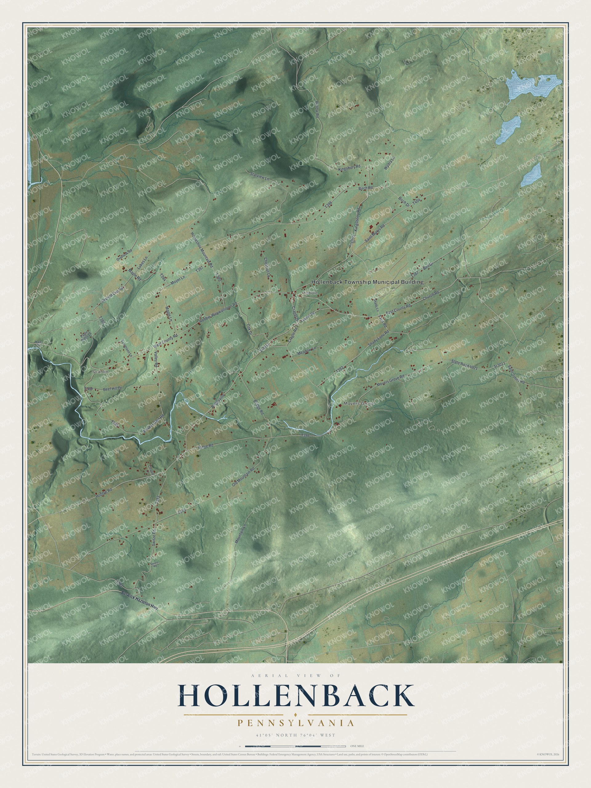 Watermarked full-map preview of Hollenback, Pennsylvania