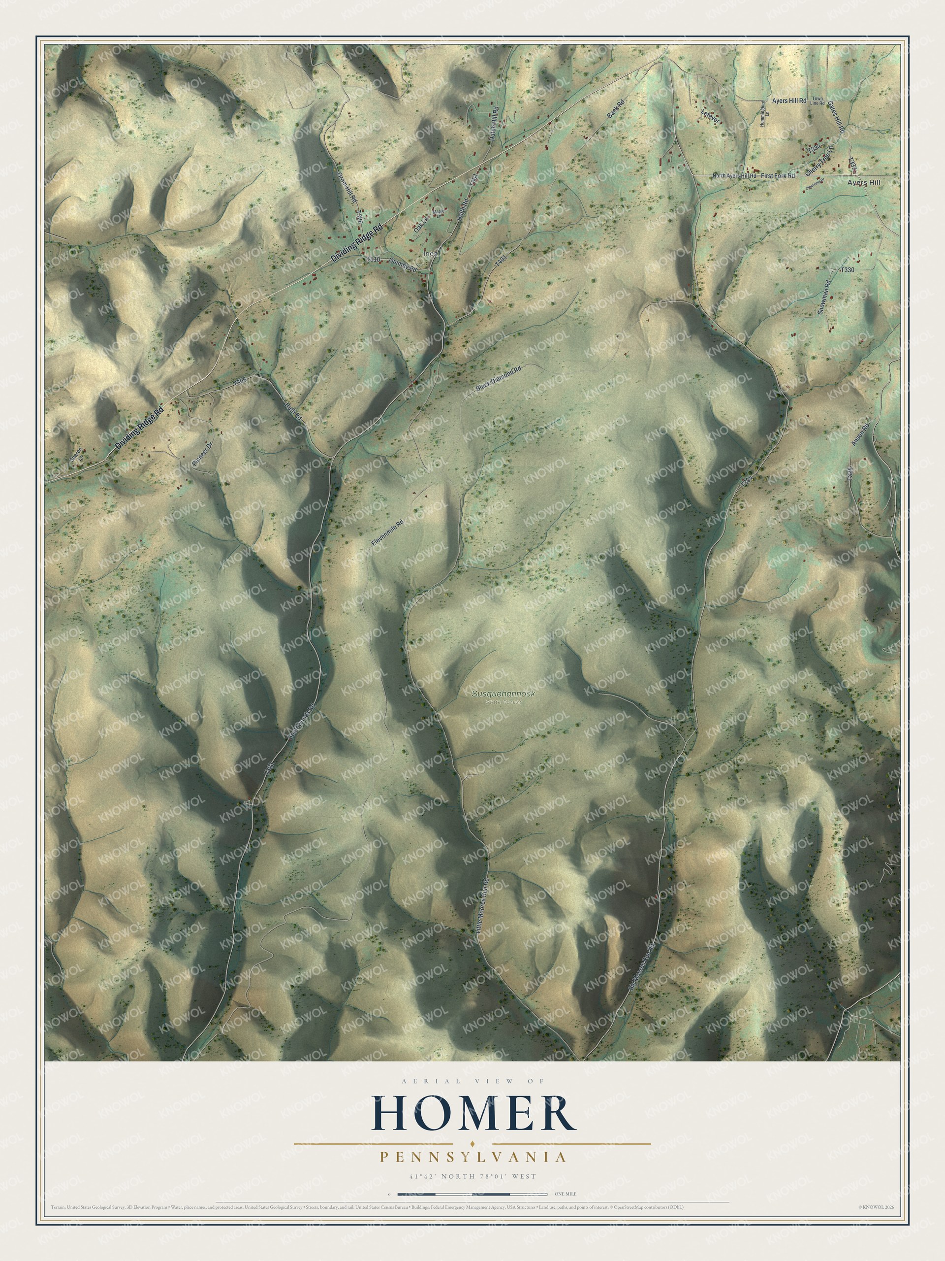 Watermarked full-map preview of Homer, Pennsylvania