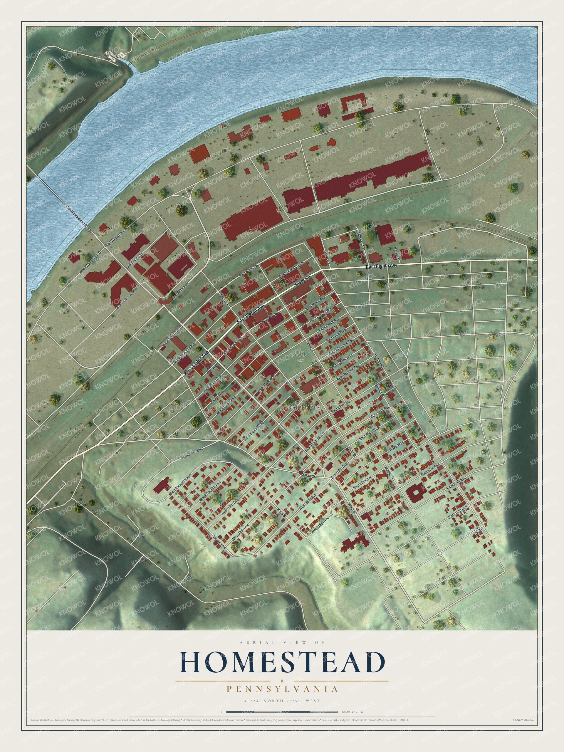 Watermarked full-map preview of Homestead, Pennsylvania