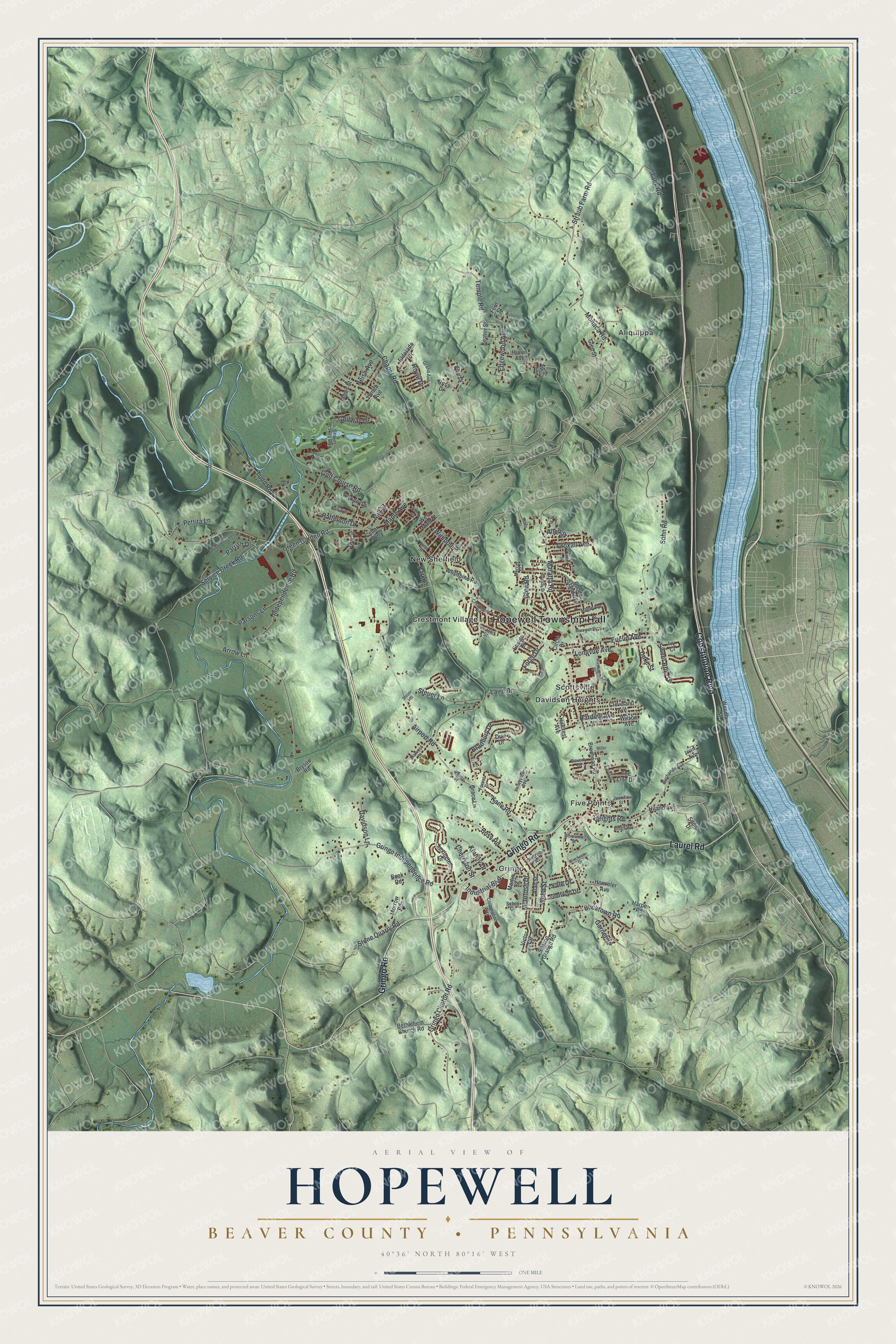 Watermarked full-map preview of Hopewell, Pennsylvania
