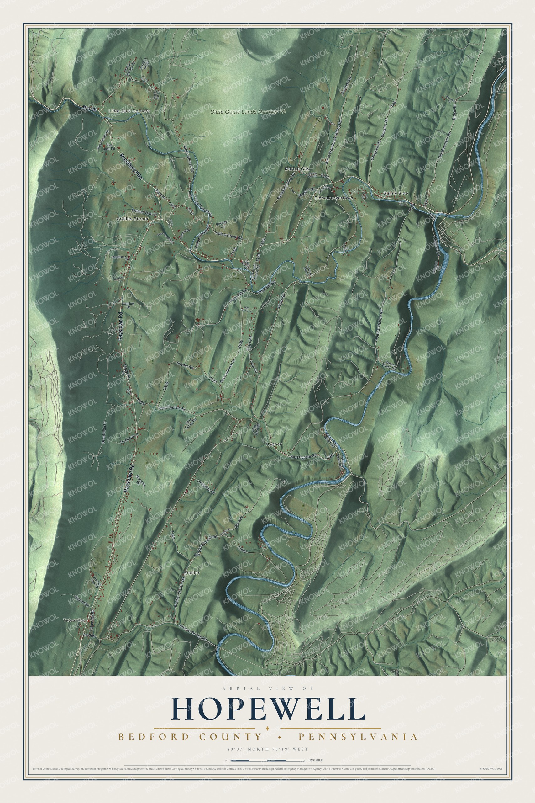 Watermarked full-map preview of Hopewell, Pennsylvania