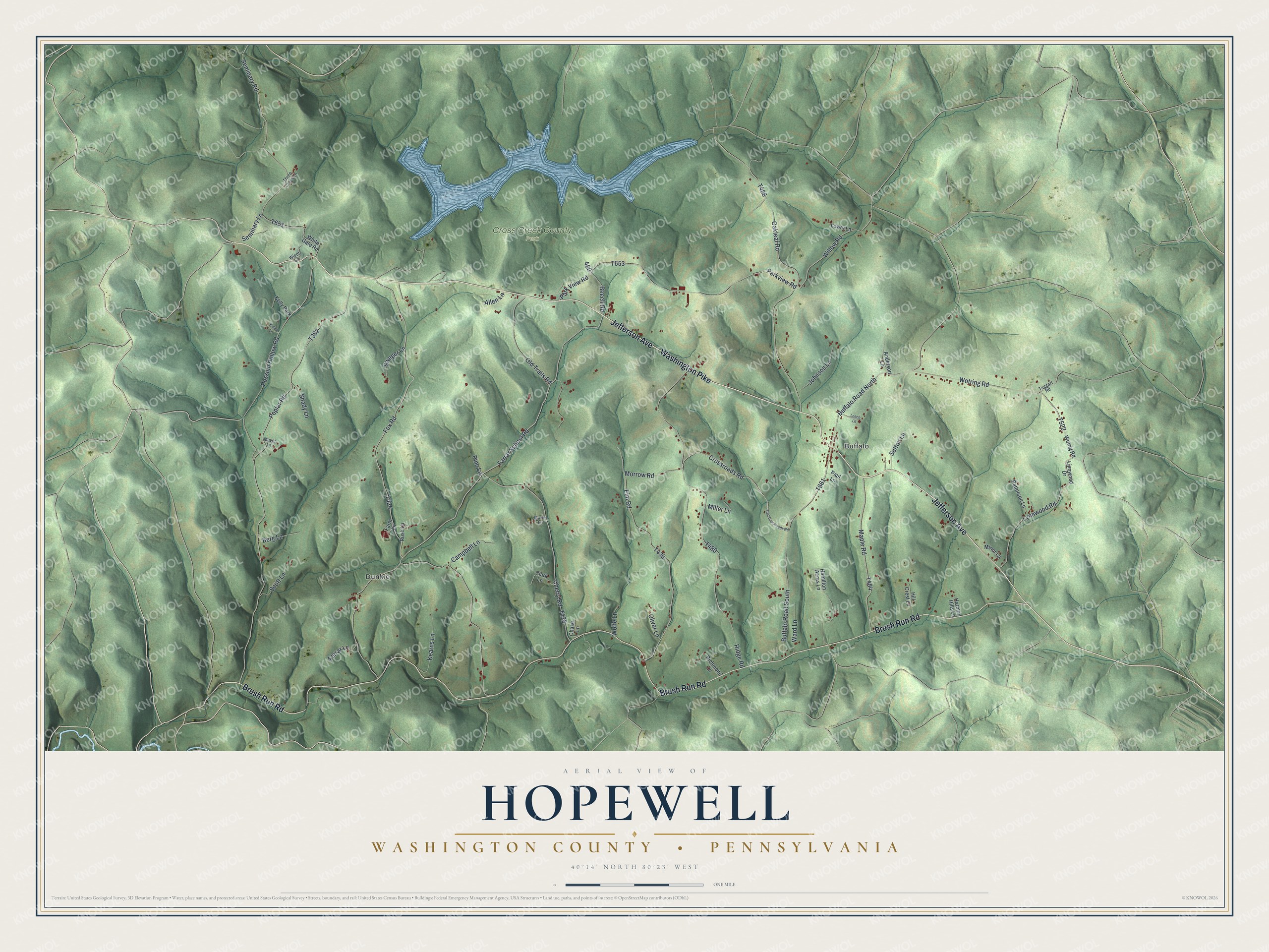 Watermarked full-map preview of Hopewell, Pennsylvania