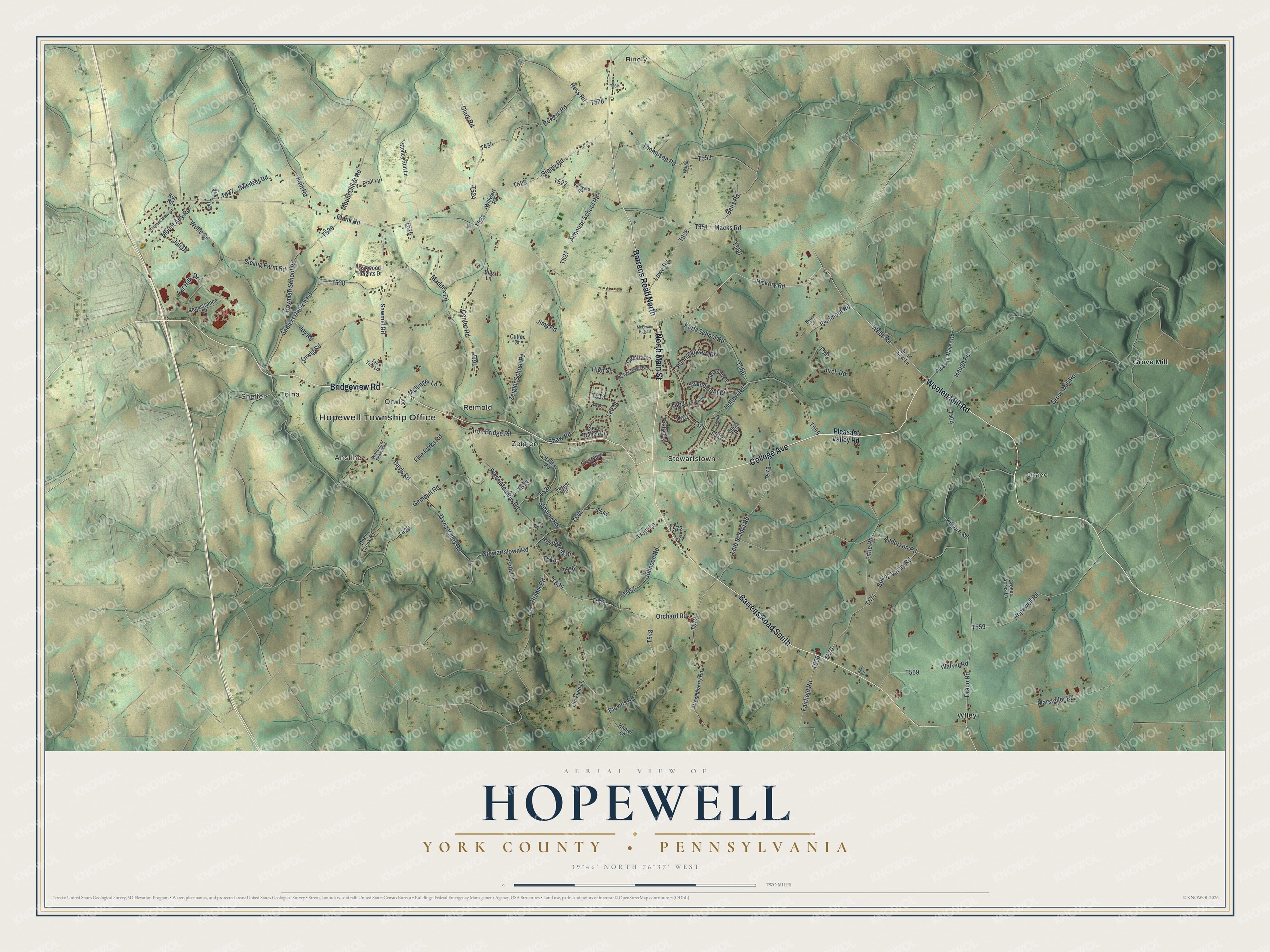 Watermarked full-map preview of Hopewell, Pennsylvania