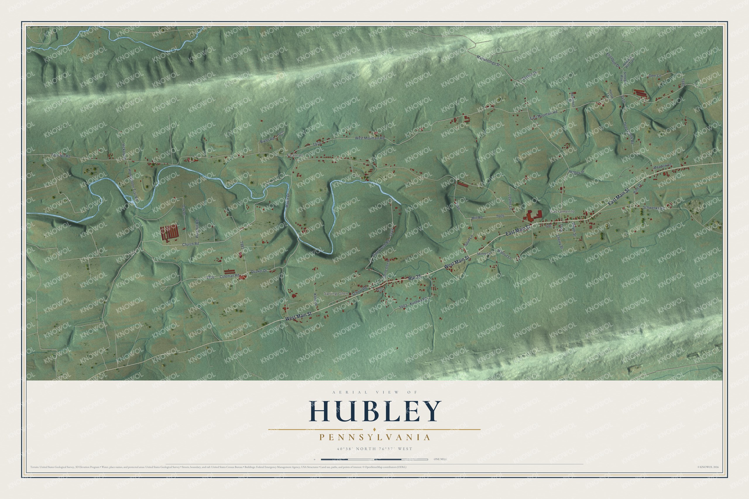 Watermarked full-map preview of Hubley, Pennsylvania