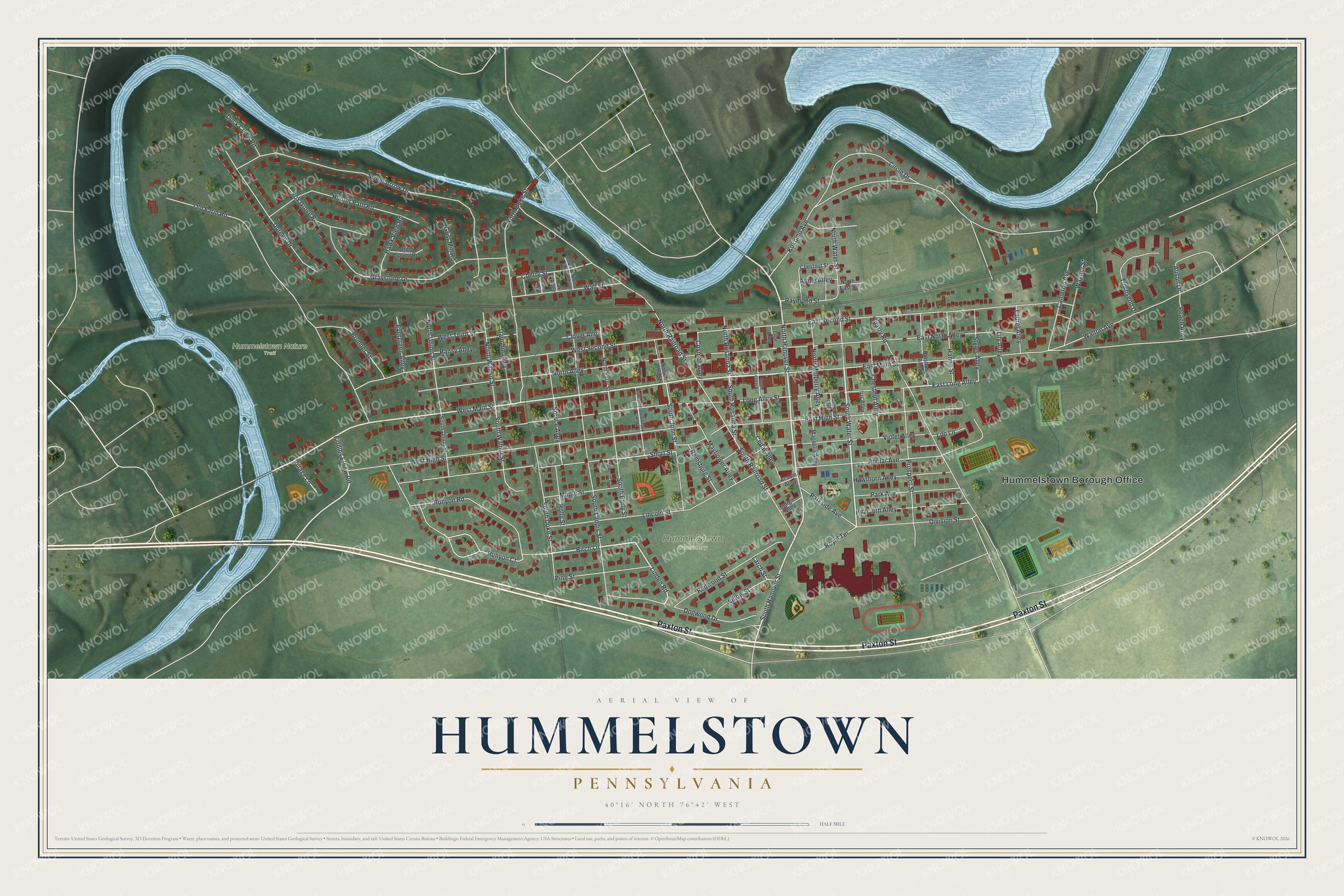 Watermarked full-map preview of Hummelstown, Pennsylvania
