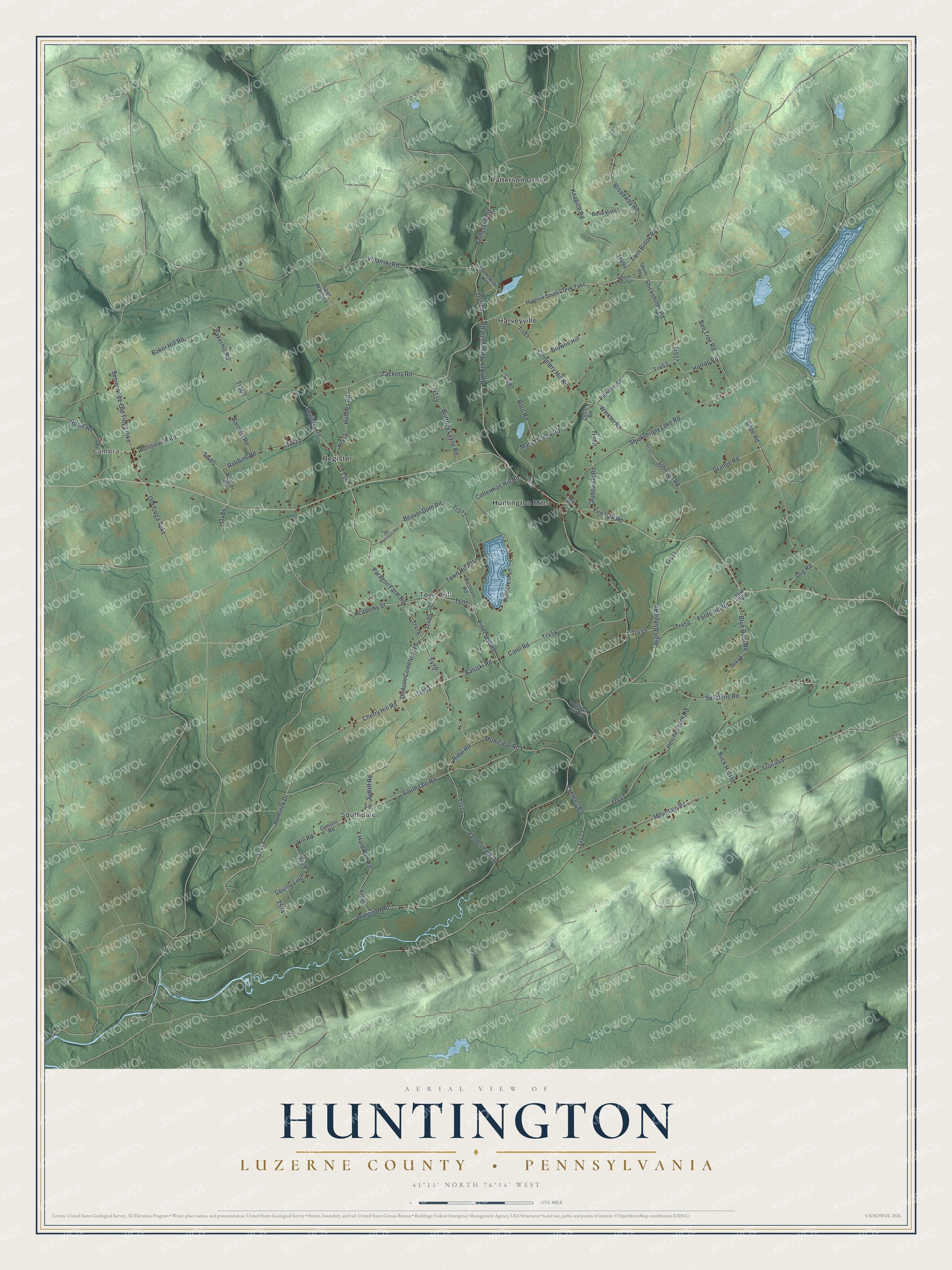 Watermarked full-map preview of Huntington, Pennsylvania