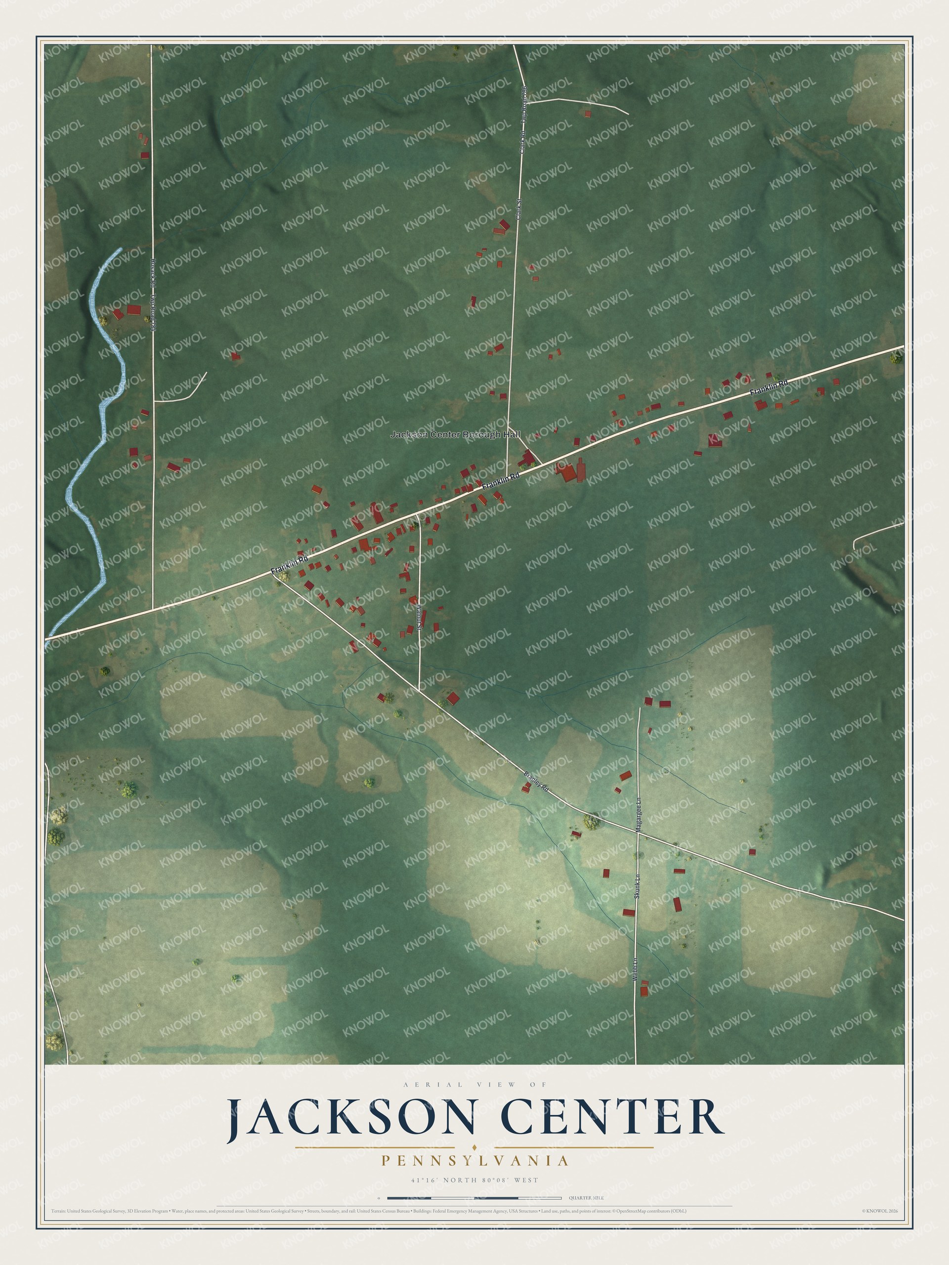Watermarked full-map preview of Jackson Center, Pennsylvania