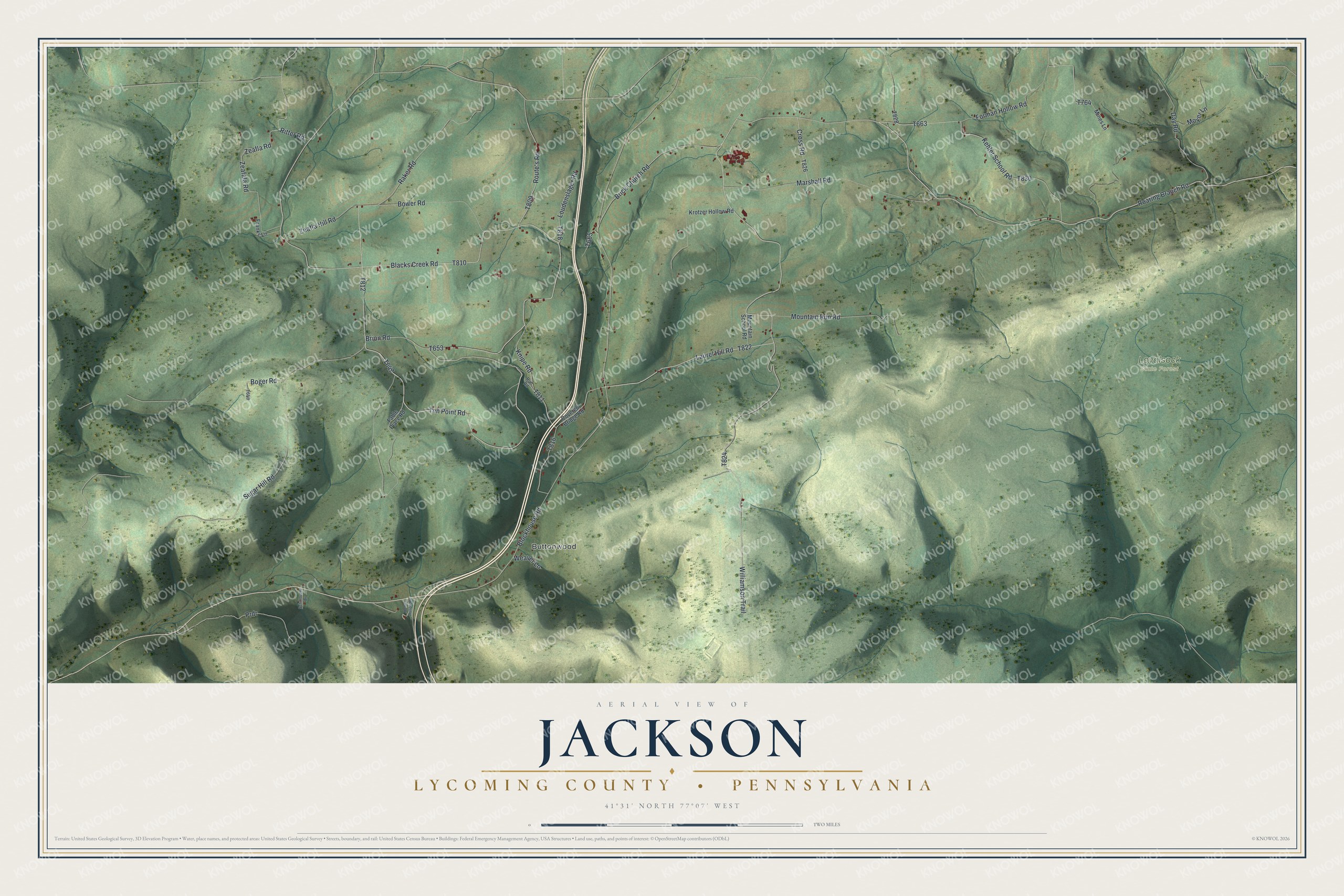 Watermarked full-map preview of Jackson, Pennsylvania