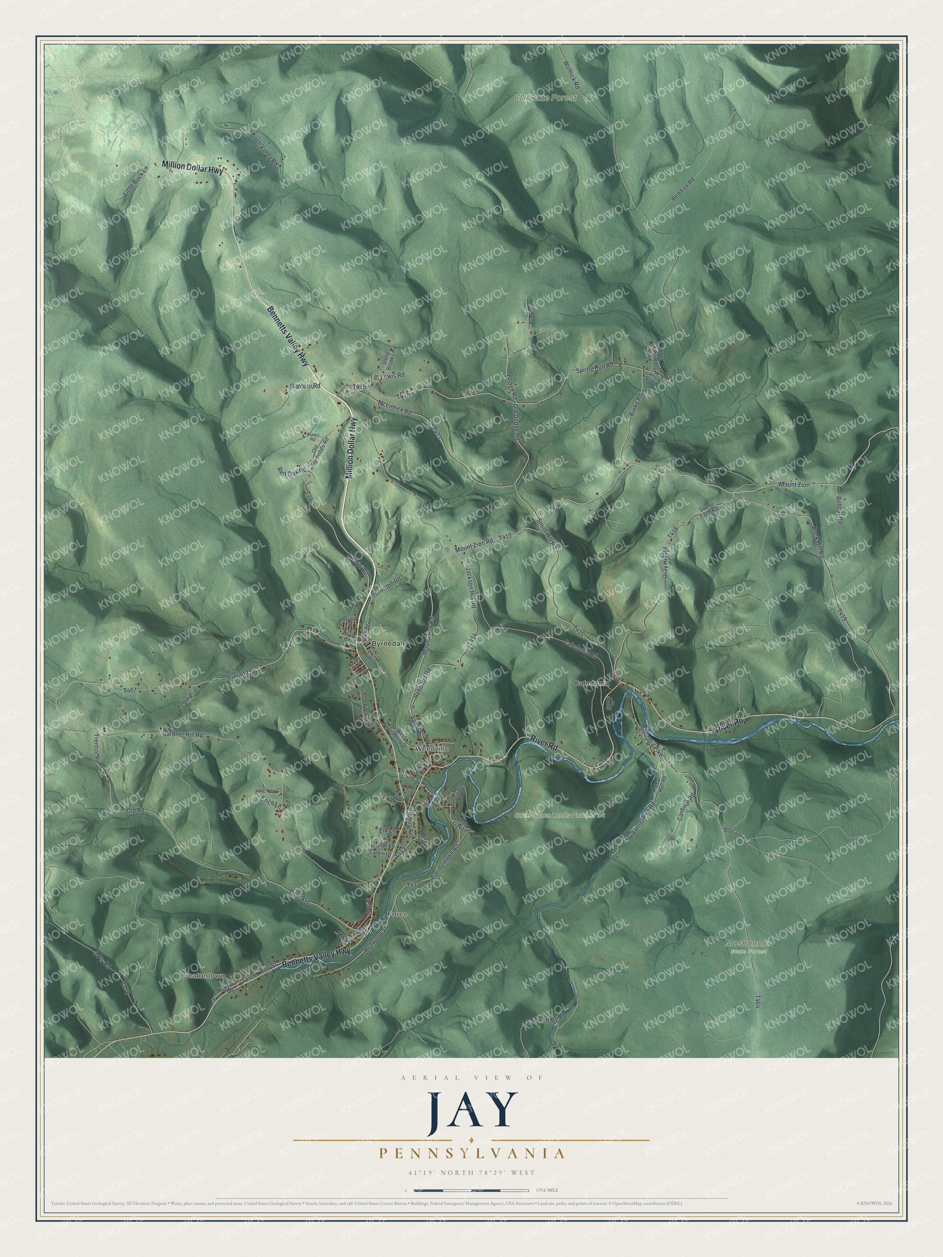 Watermarked full-map preview of Jay, Pennsylvania