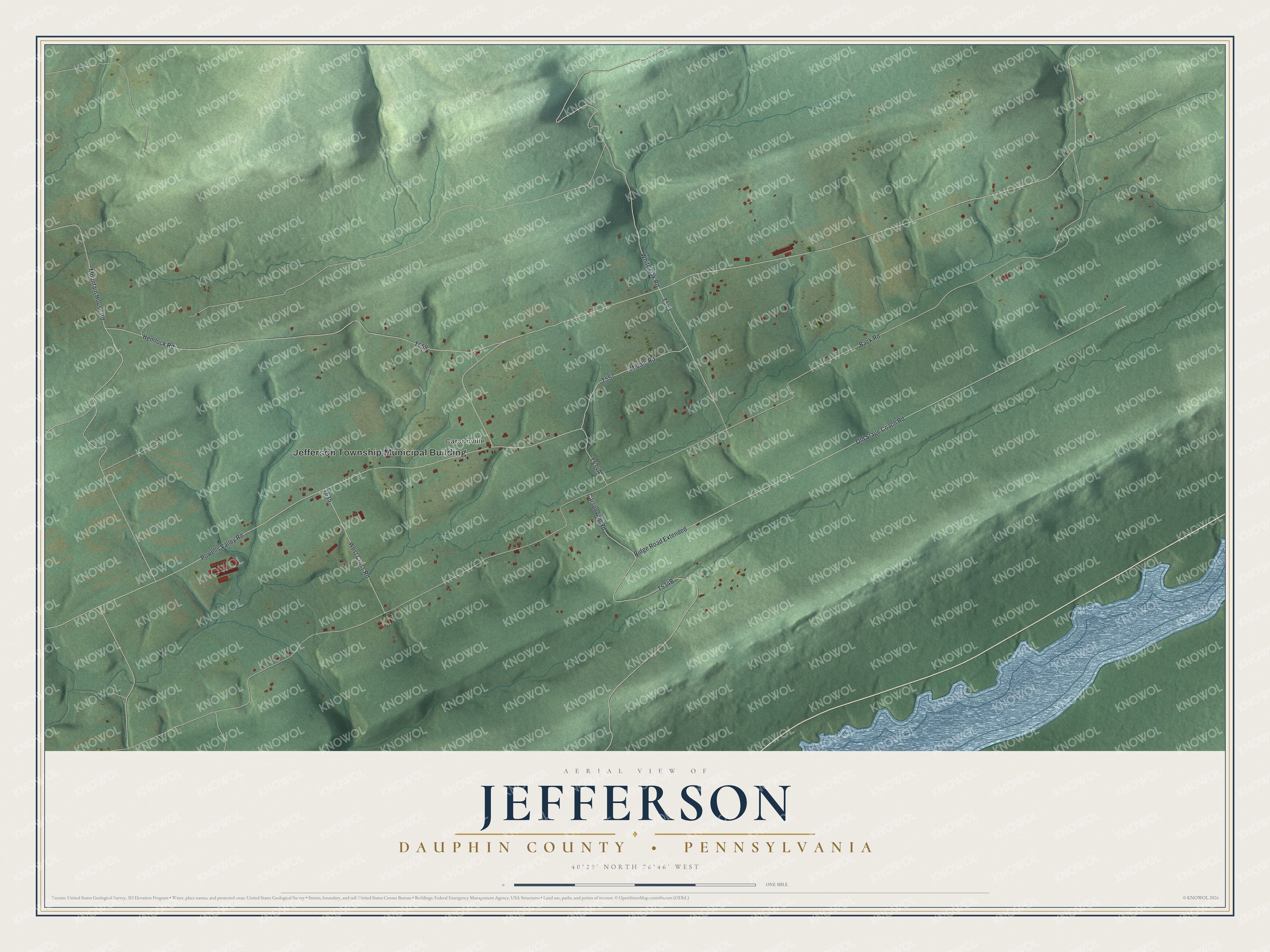 Watermarked full-map preview of Jefferson, Pennsylvania
