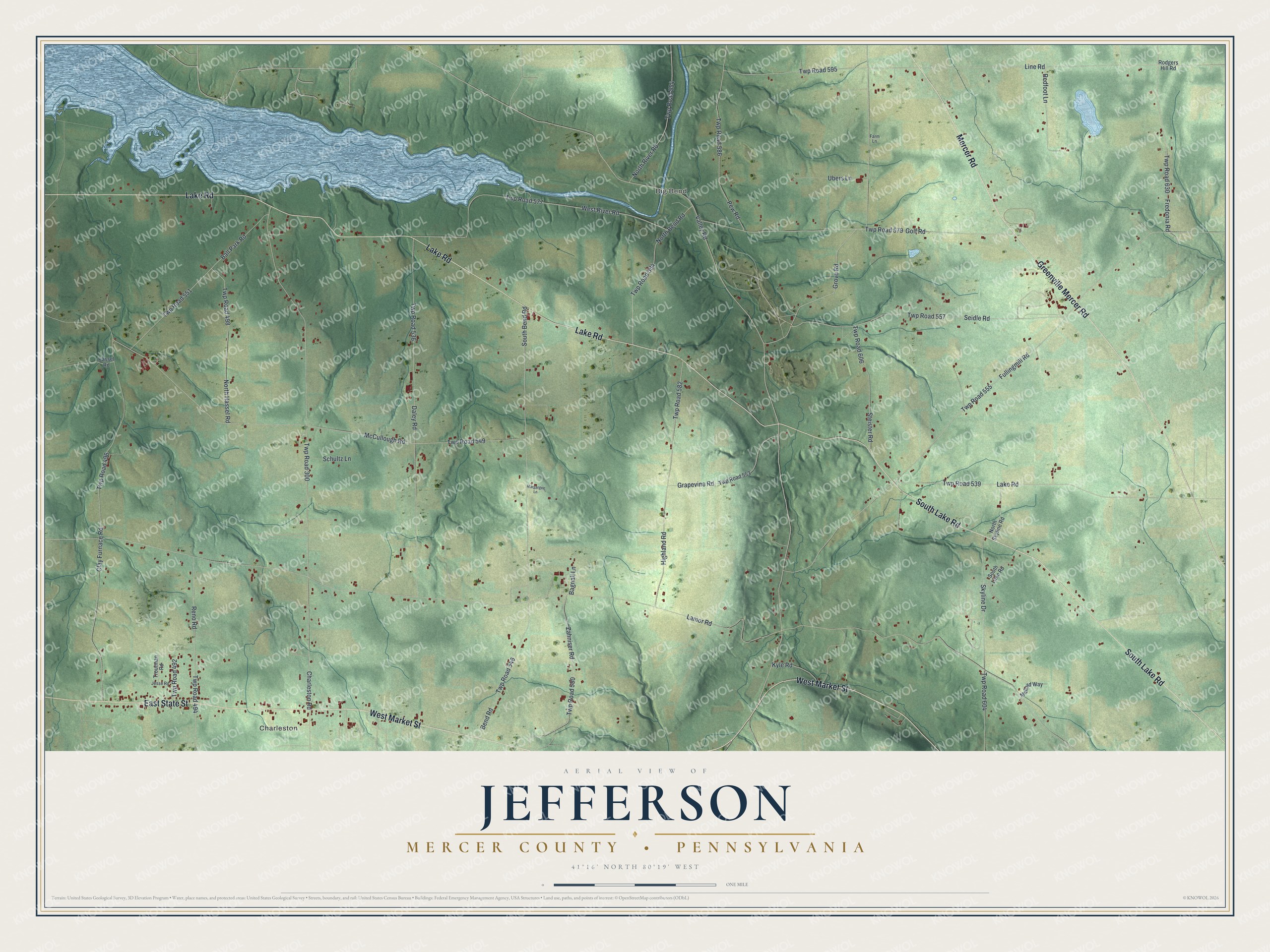 Watermarked full-map preview of Jefferson, Pennsylvania