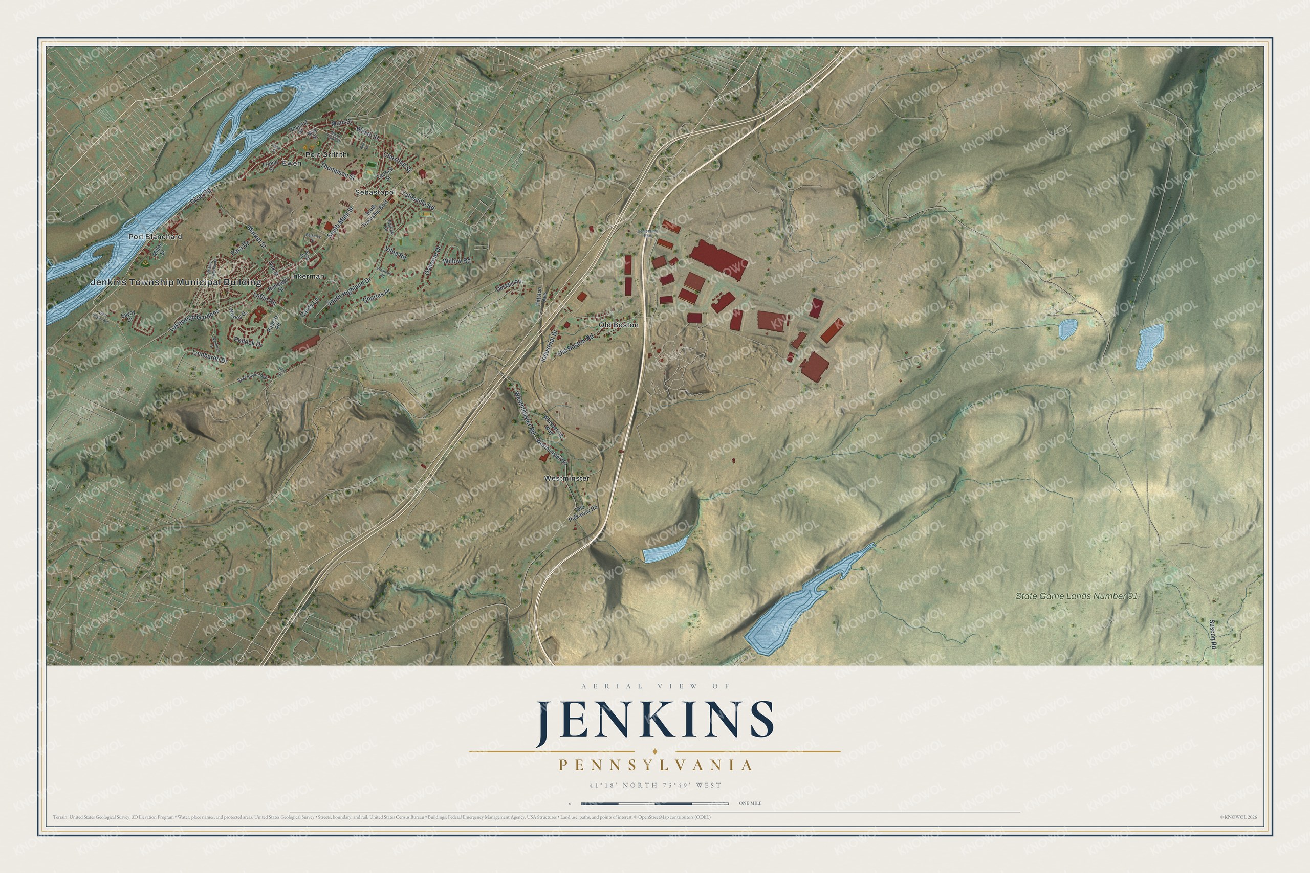 Watermarked full-map preview of Jenkins, Pennsylvania